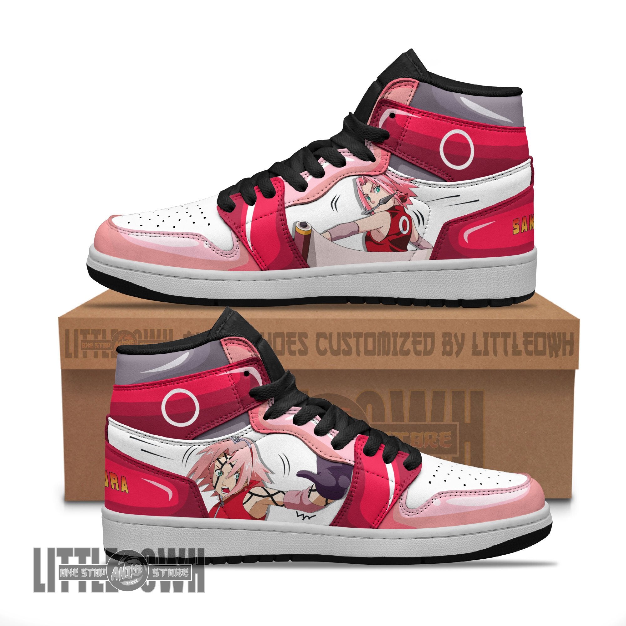 Ideafootwear Sakura AJ1 High Sneakers Shoes For Men And Women