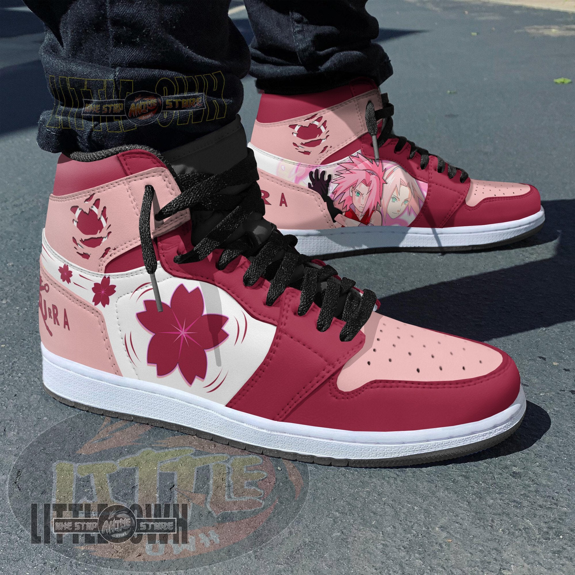Ideafootwear Sakura AJ1 High Sneakers Shoes For Men And Women
