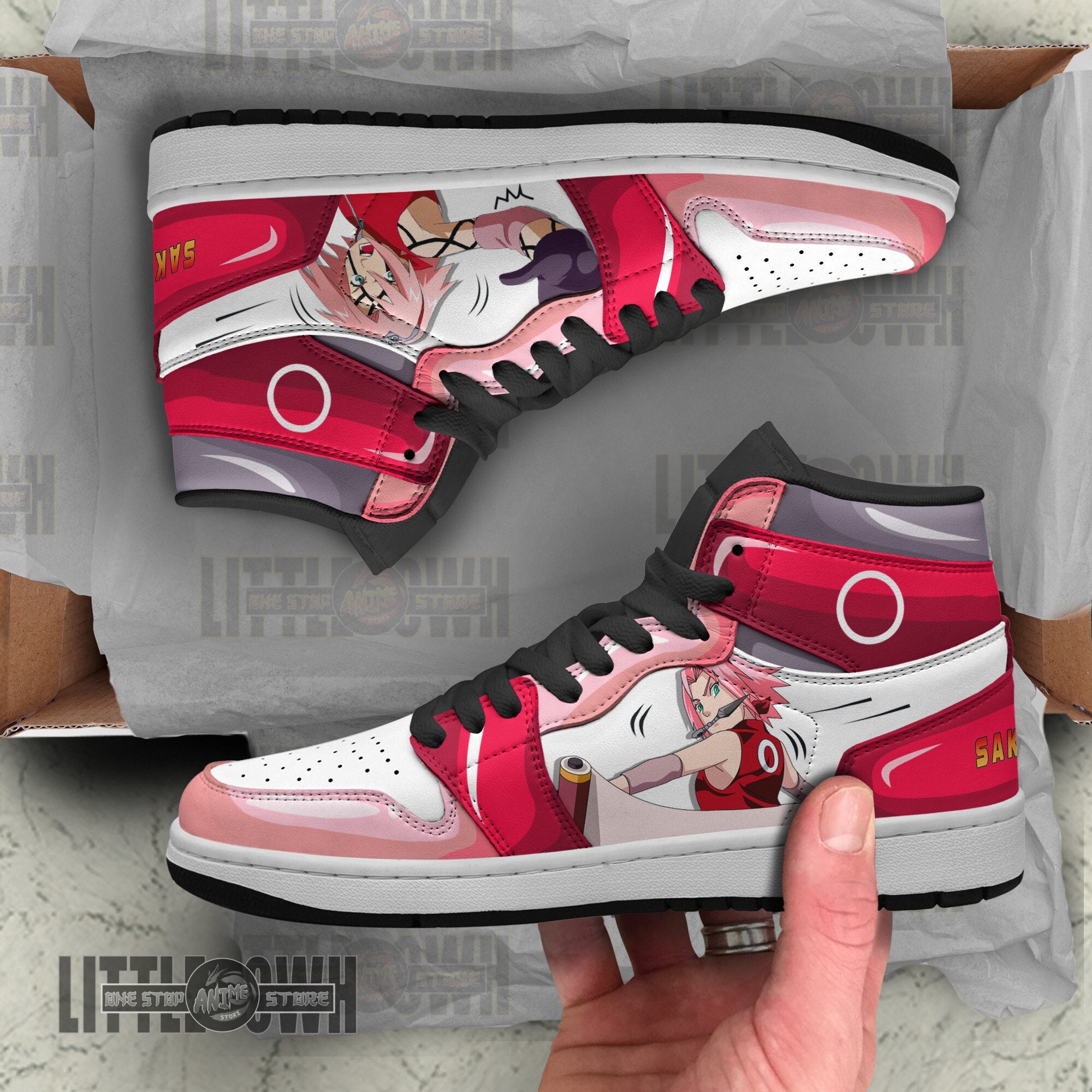 Ideafootwear Sakura AJ1 High Sneakers Shoes For Men And Women