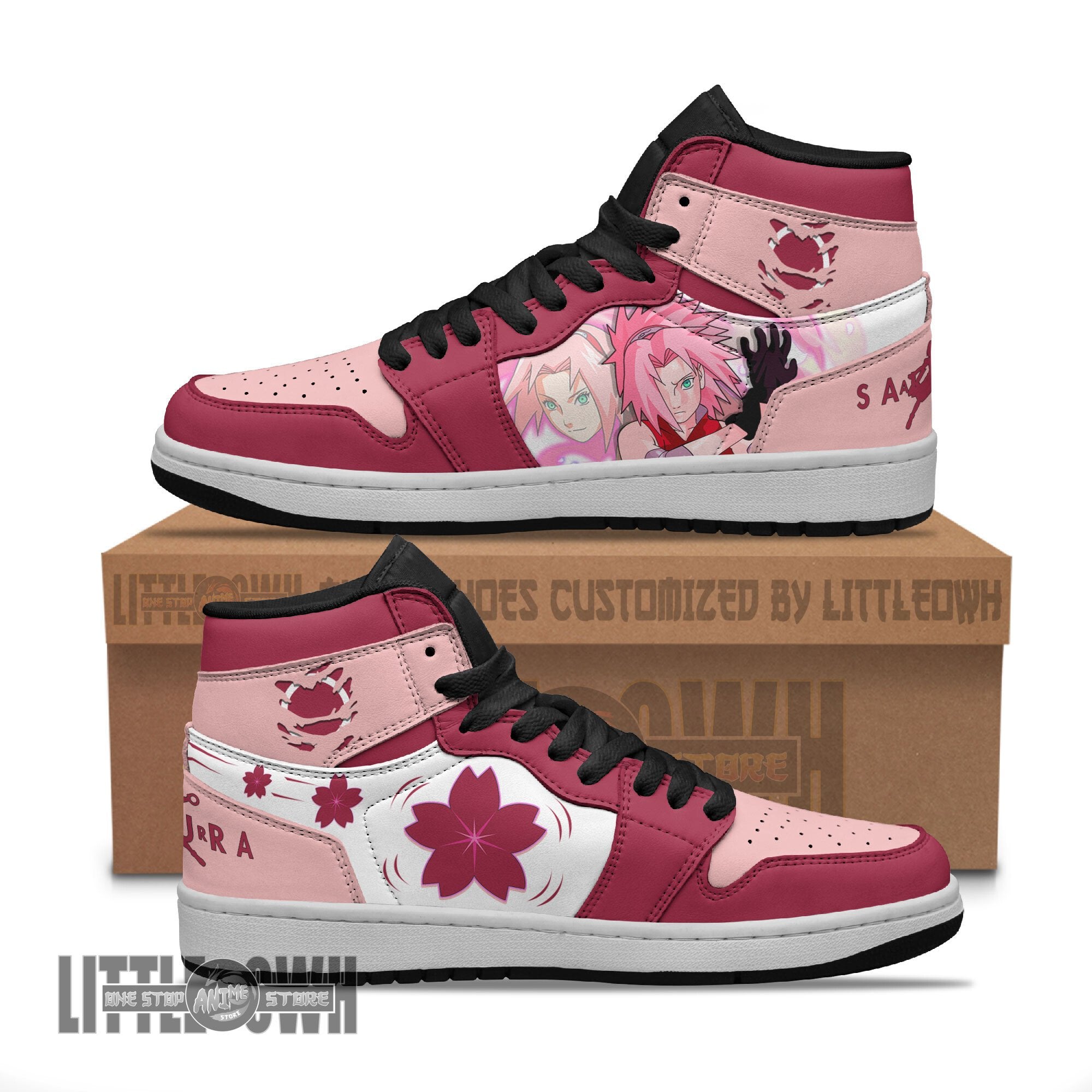 Ideafootwear Sakura AJ1 High Sneakers Shoes For Men And Women