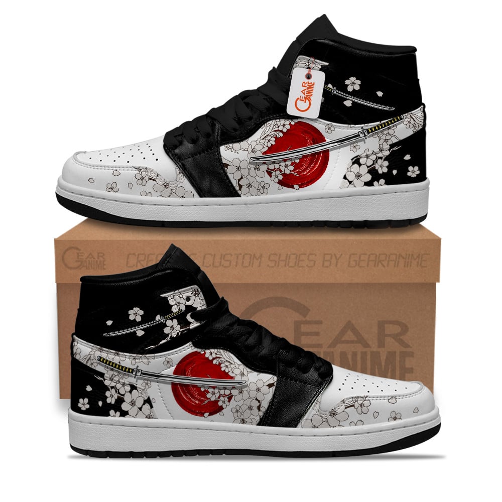 Ideafootwear Sakura and Katana AJ1 High Sneakers Shoes For Men And Women