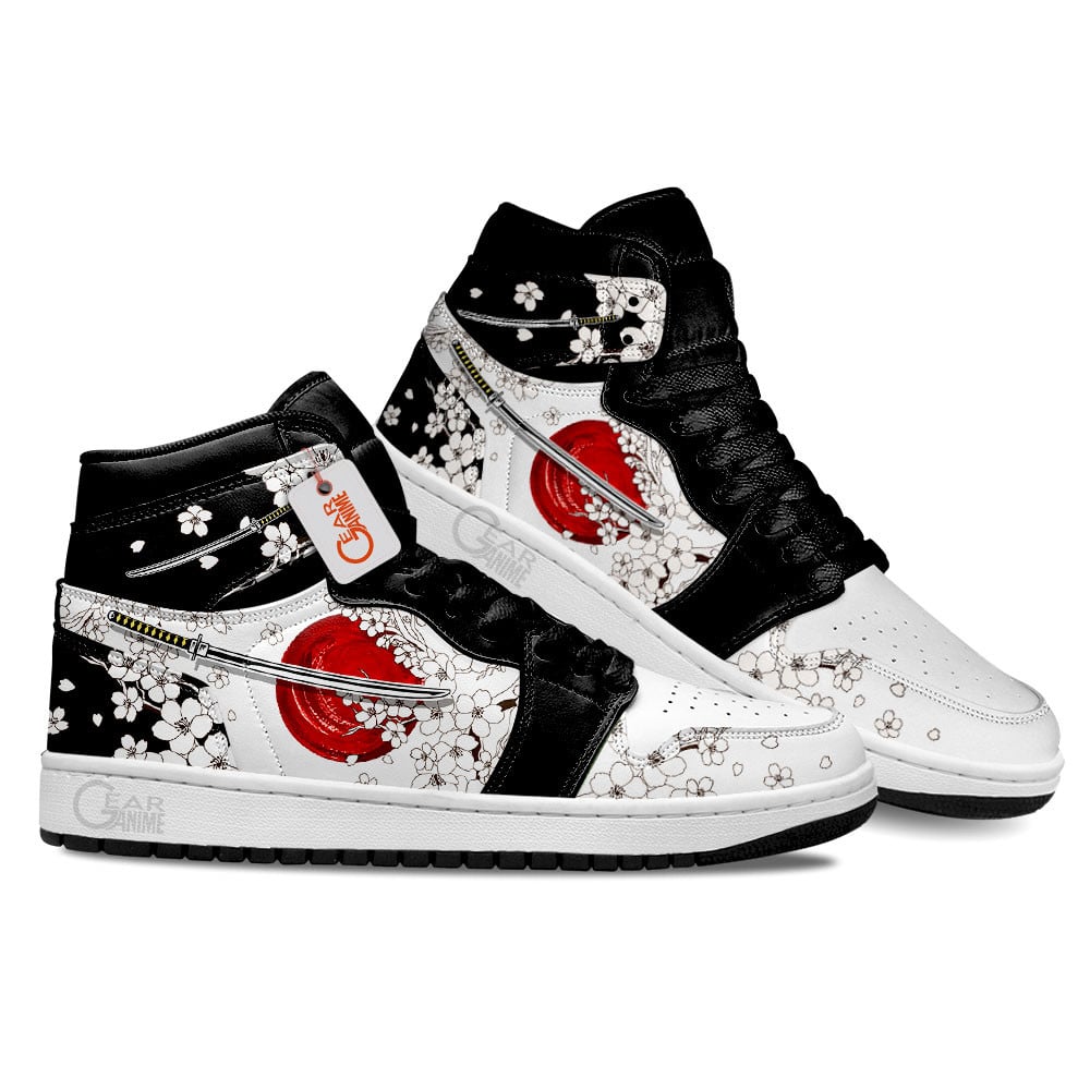 Ideafootwear Sakura and Katana AJ1 High Sneakers Shoes For Men And Women