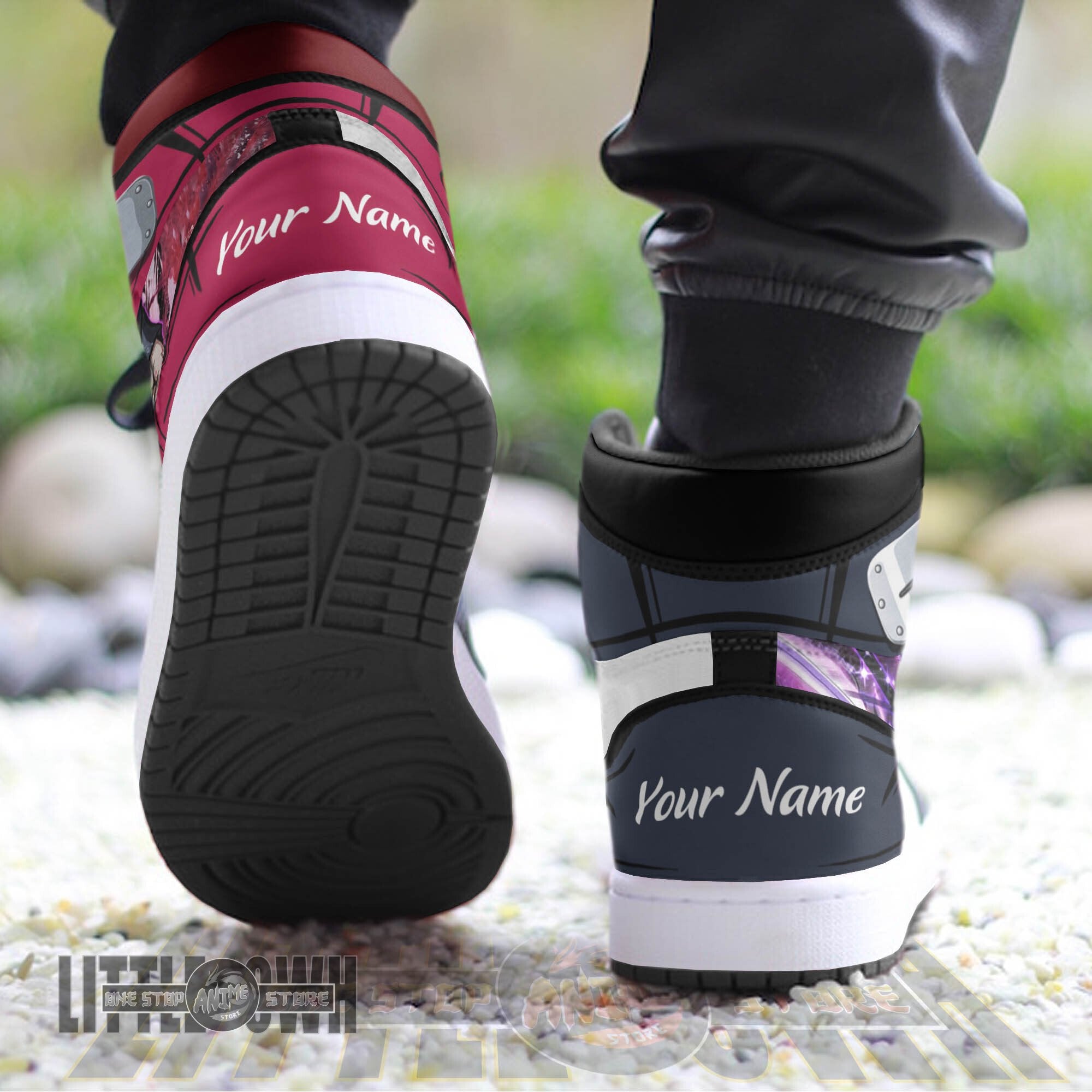 Ideafootwear Sakura  Sasuke AJ1 High Sneakers Shoes For Men And Women