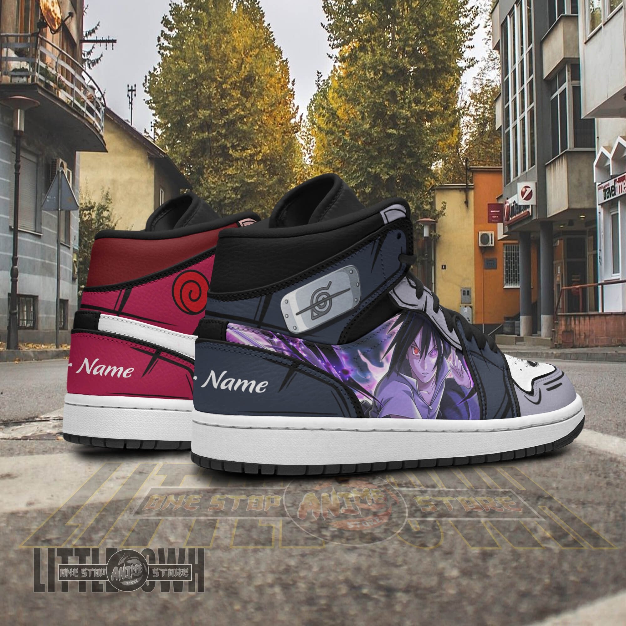 Ideafootwear Sakura  Sasuke AJ1 High Sneakers Shoes For Men And Women