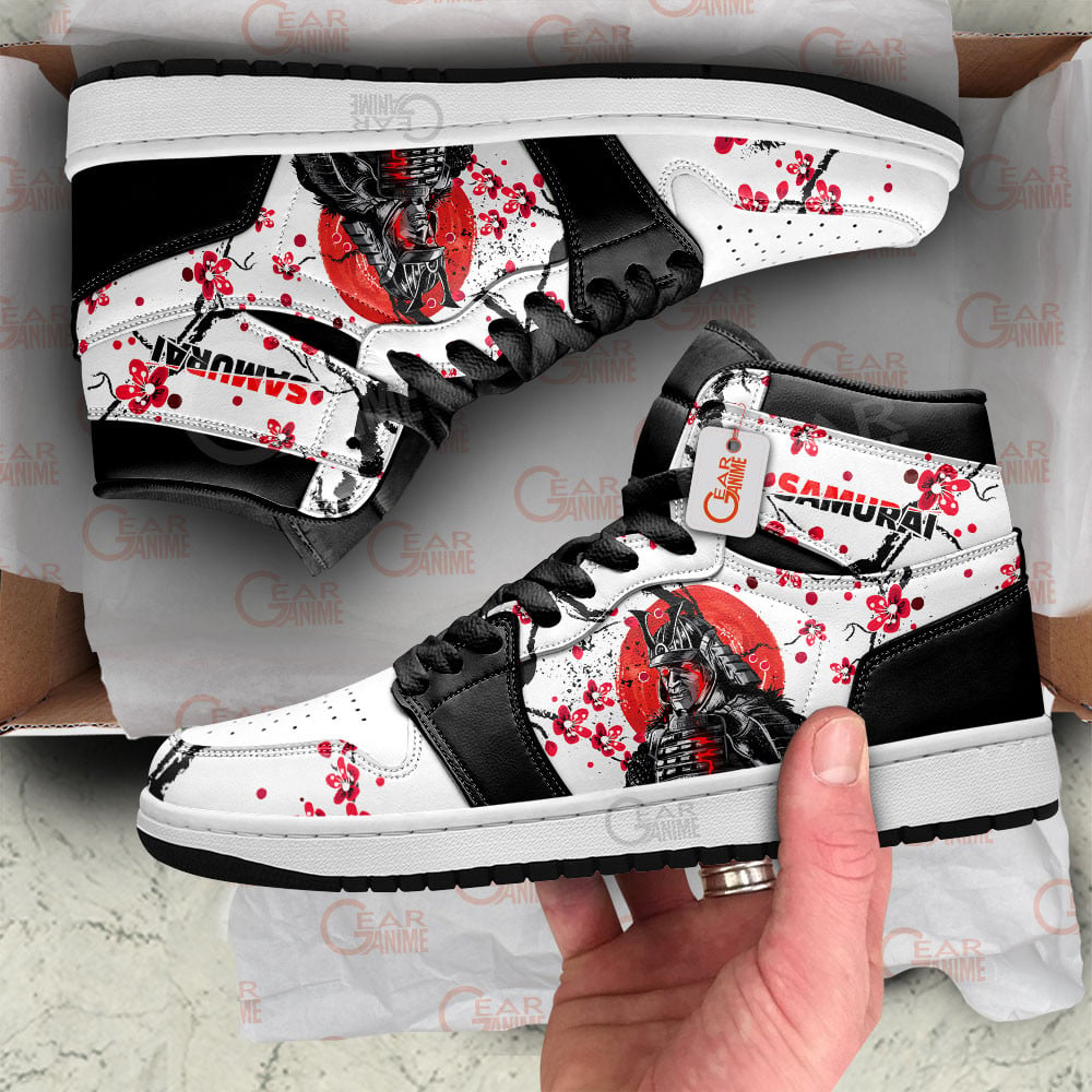 Ideafootwear Samurai Sakura AJ1 High Sneakers Shoes For Men And Women