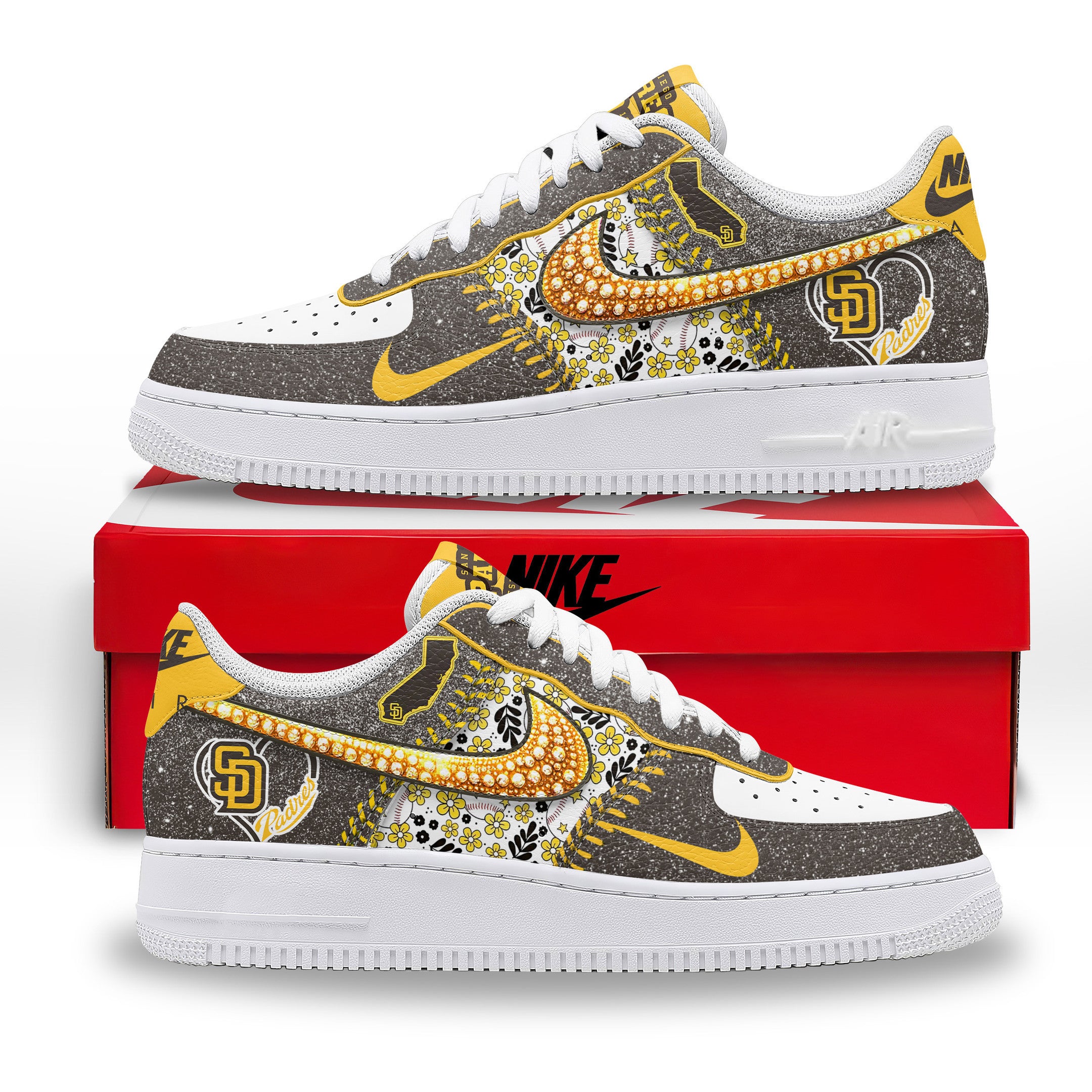 Ideafootwear San Diego Padres Air Low-Top Sneakers Shoes For Men And Women 1