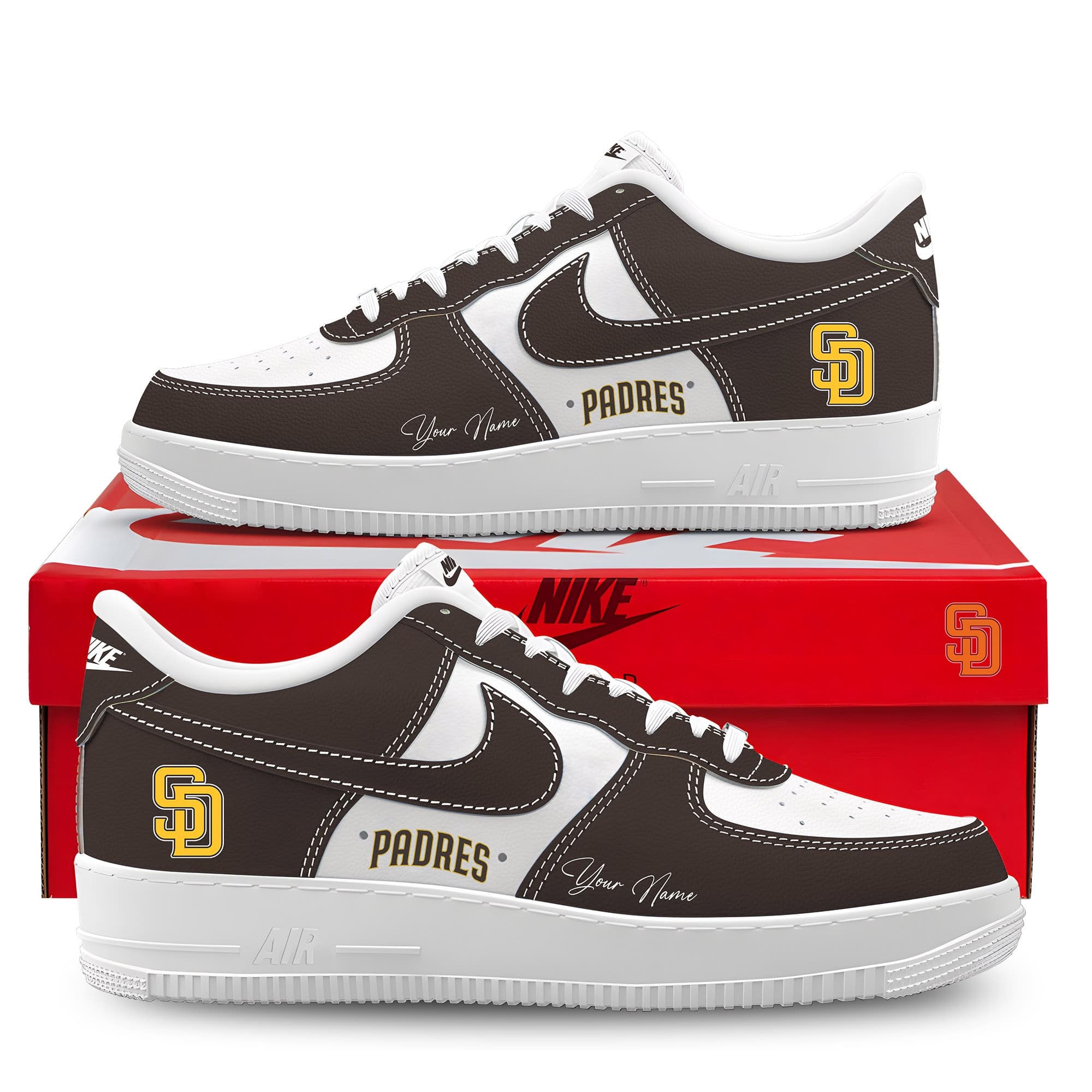 Ideafootwear San Diego Padres Air Low-Top Sneakers Shoes For Men And Women 1