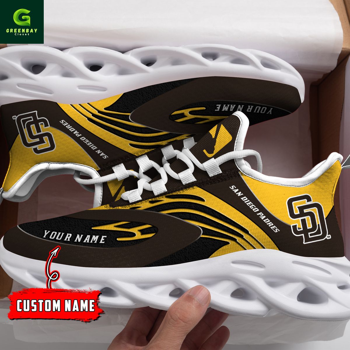 Ideafootwear San Diego Padres Max Soul Shoes Sneakers For Men And Women