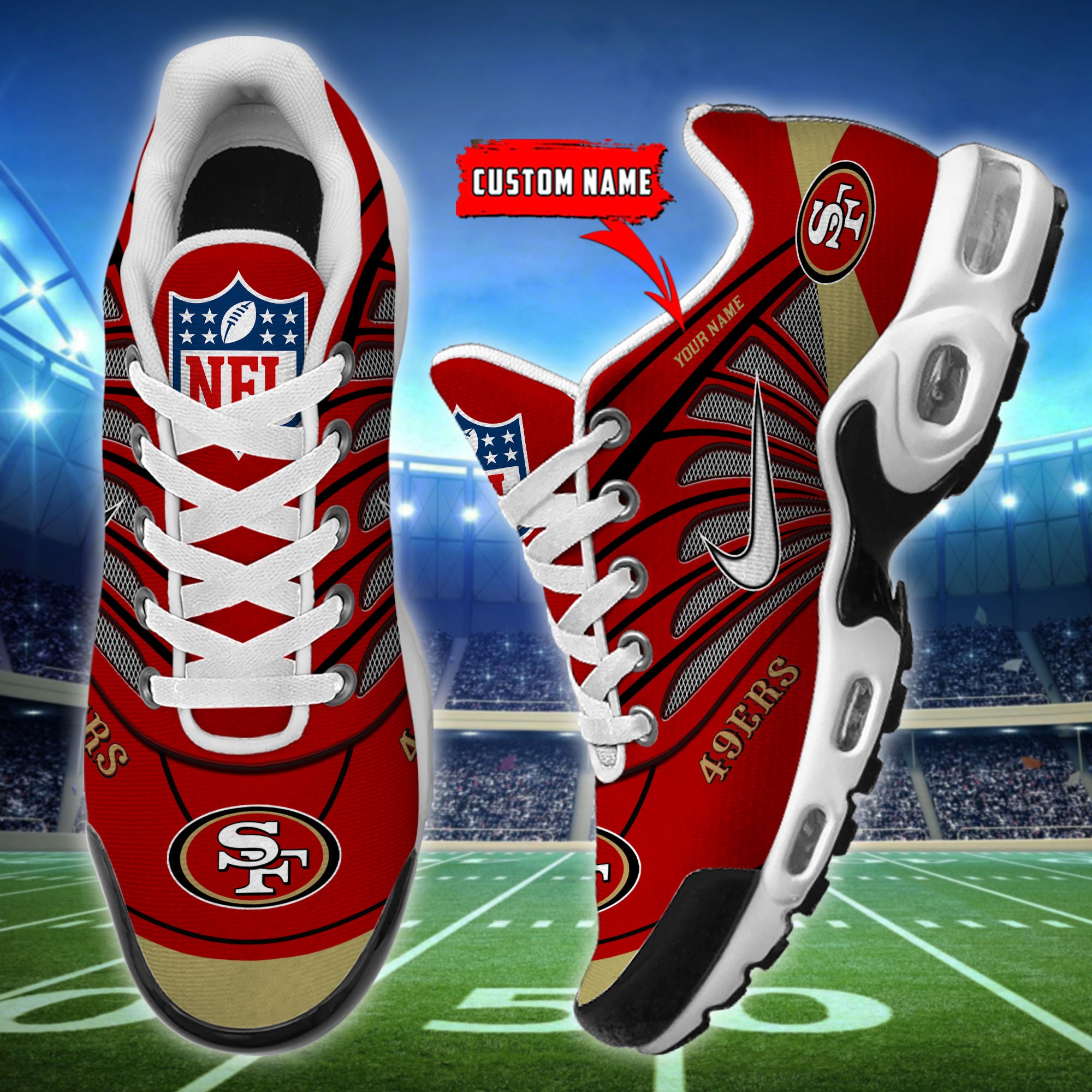 Ideafootwear San Francisco 49ers TN Shoes Sneakers For Men And Women