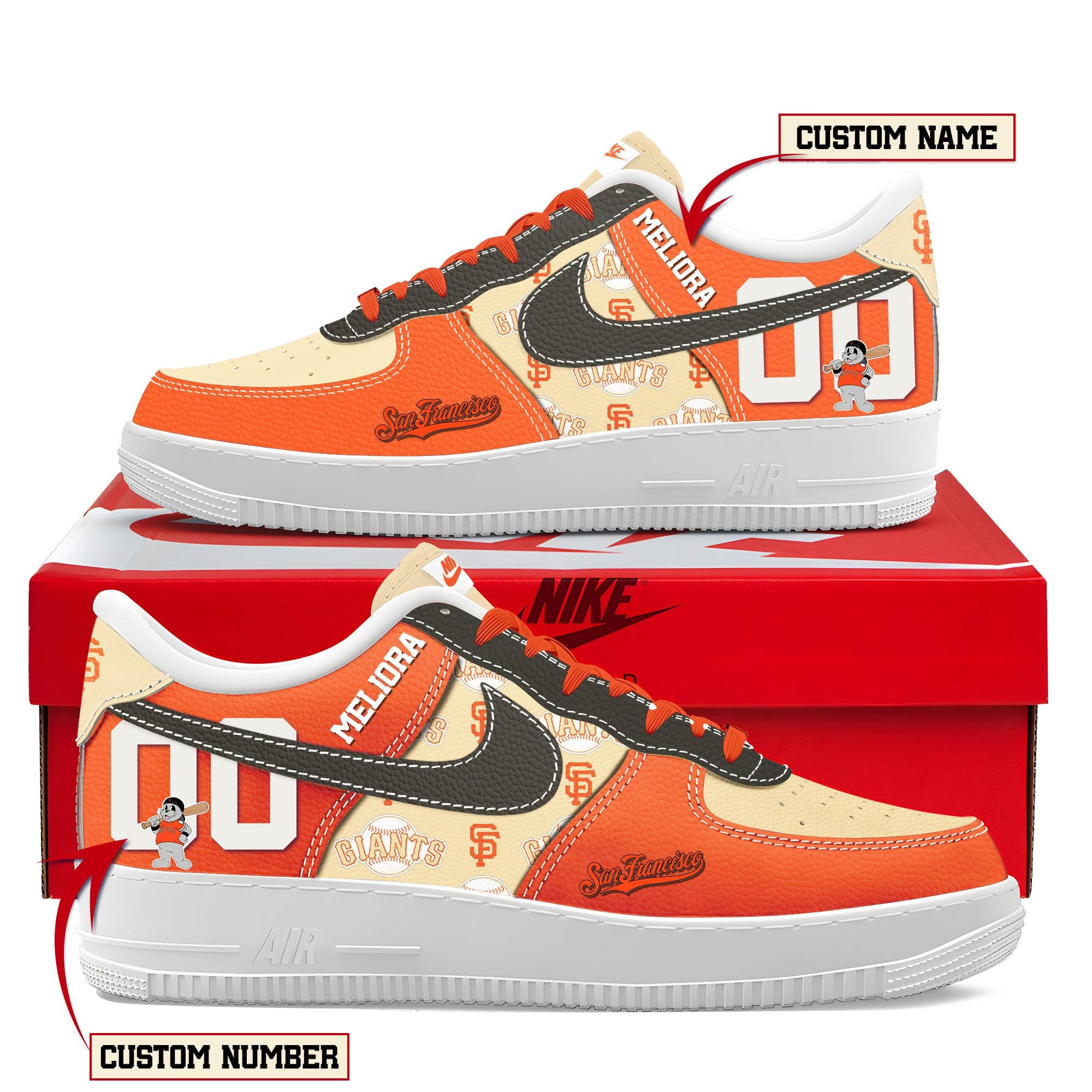 Ideafootwear San Francisco Giants Air Low-Top Sneakers Shoes For Men And Women 1