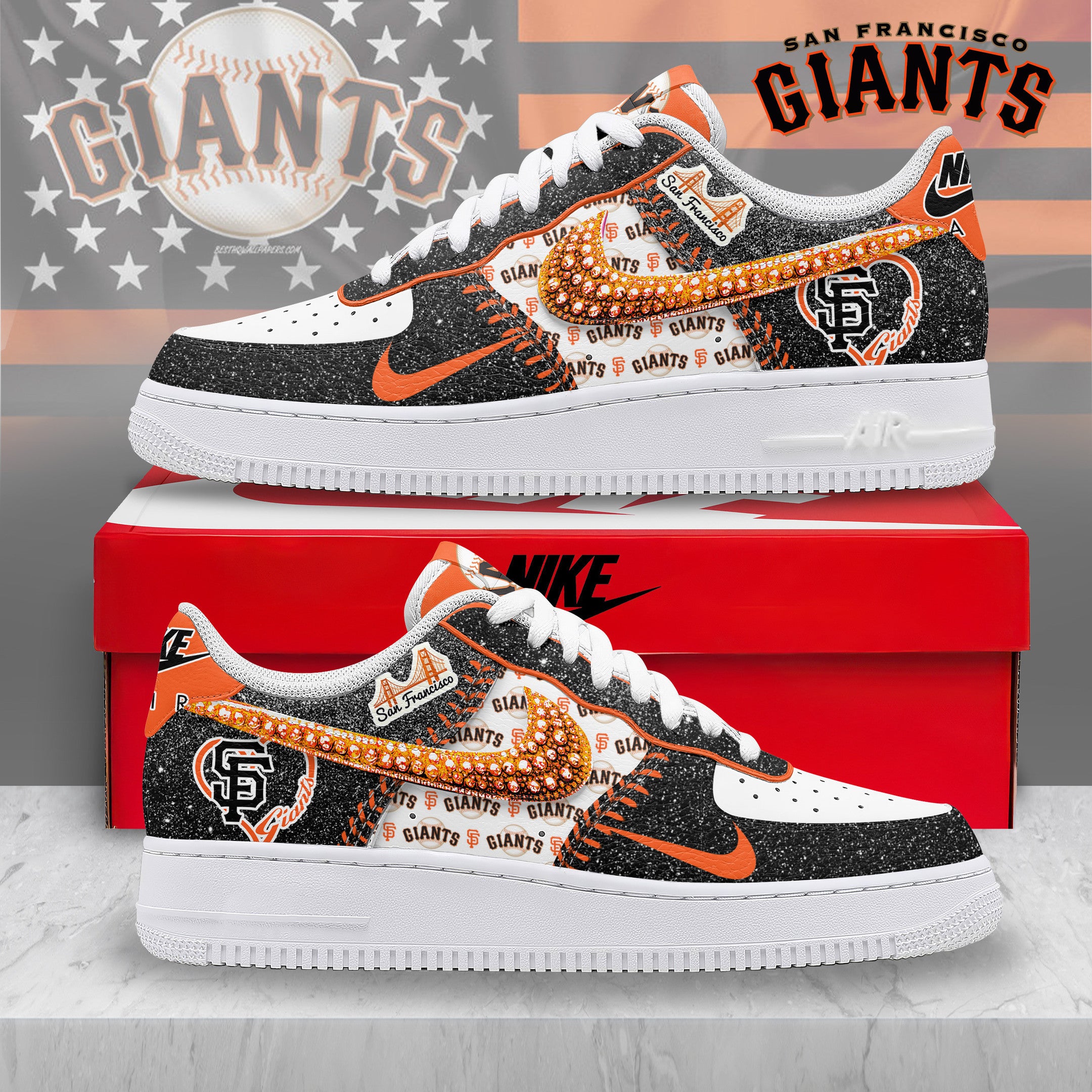Ideafootwear San Francisco Giants Air Low-Top Sneakers Shoes For Men And Women 2