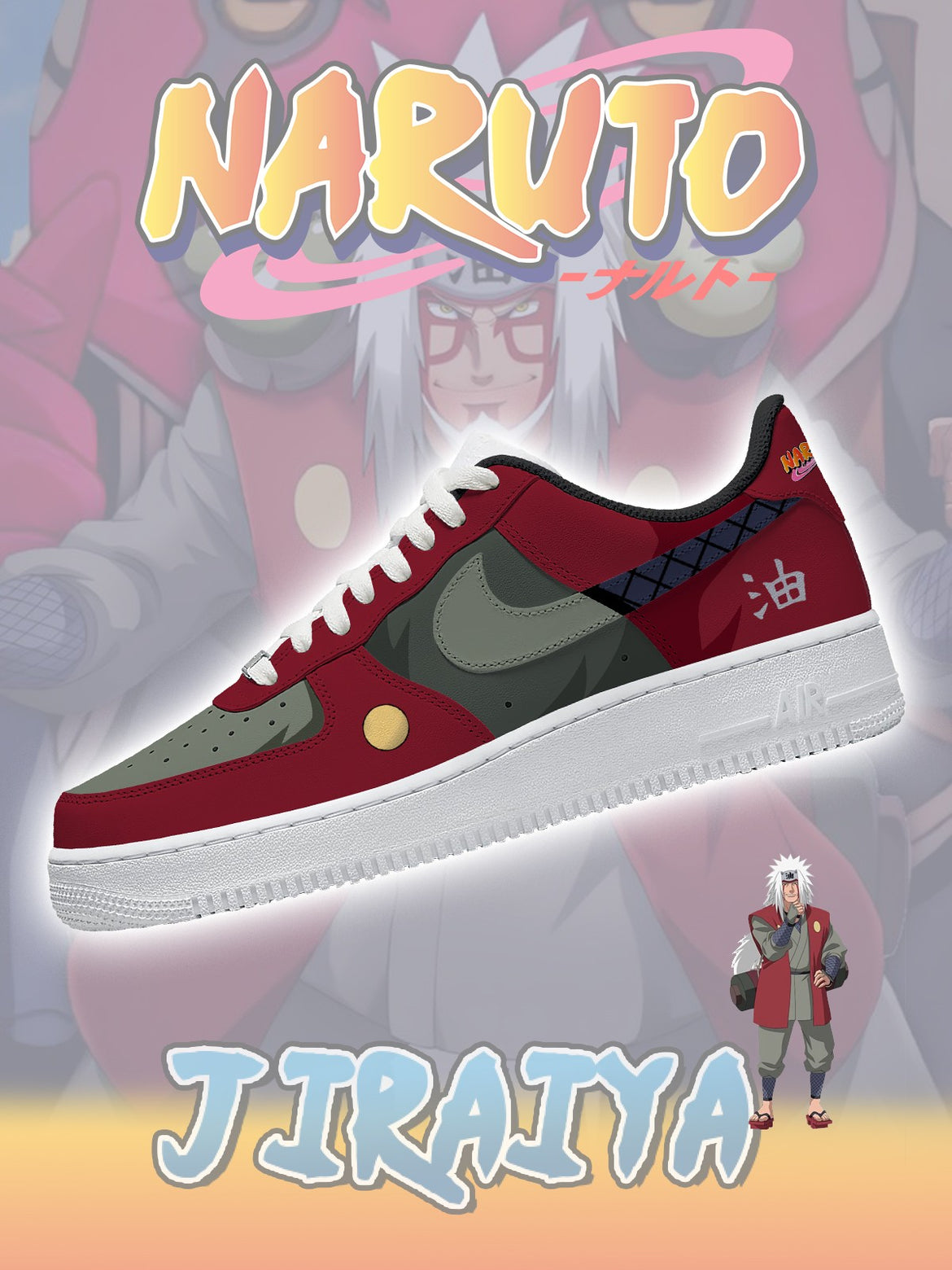 Ideafootwear Sannin Jiraiya Air Low-Top Sneakers Shoes For Men And Women 1