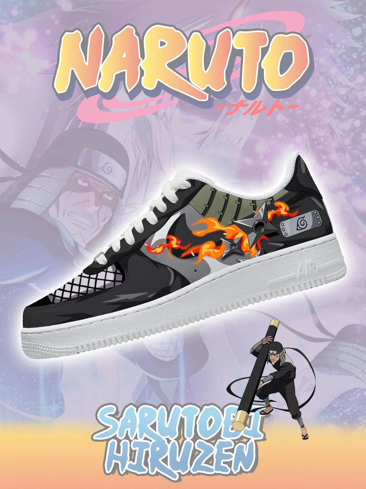Ideafootwear Sarutobi Hiruzen  Air Low-Top Sneakers Shoes For Men And Women 1