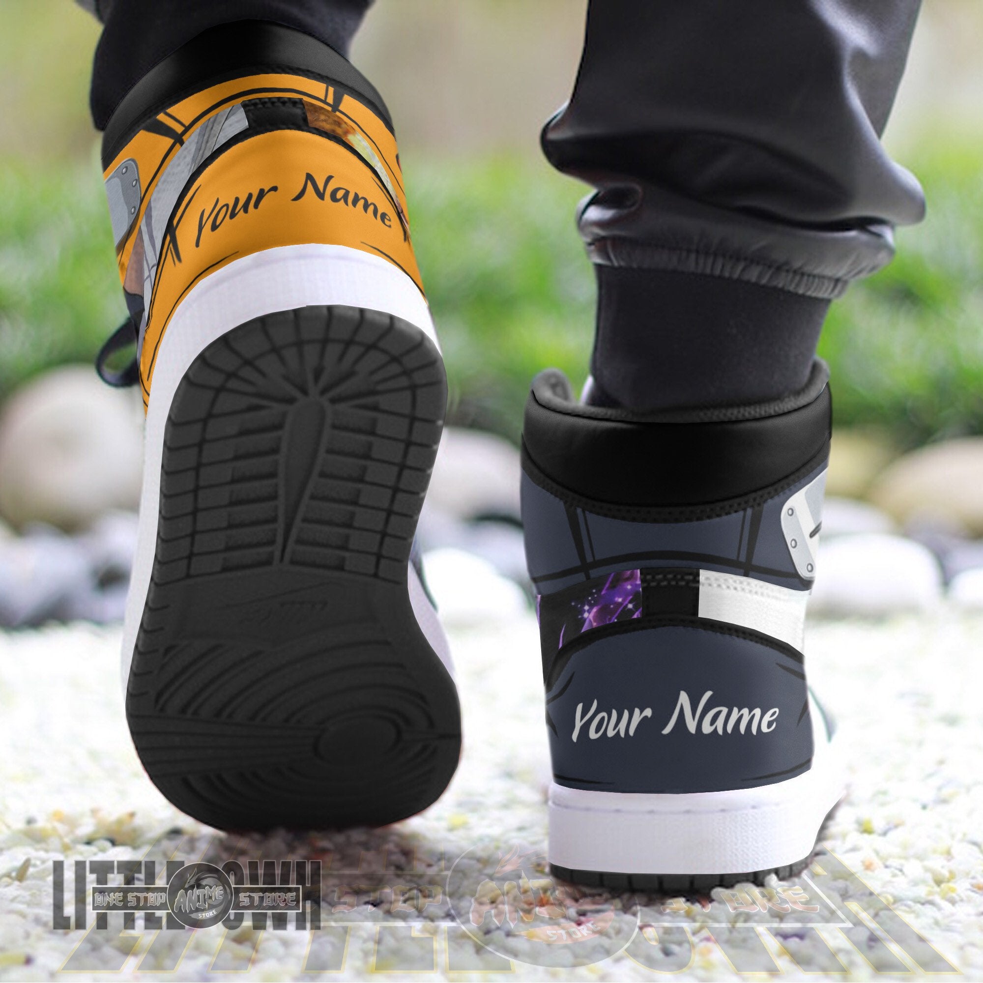 Ideafootwear Sasuke  Naruto AJ1 High Sneakers Shoes For Men And Women
