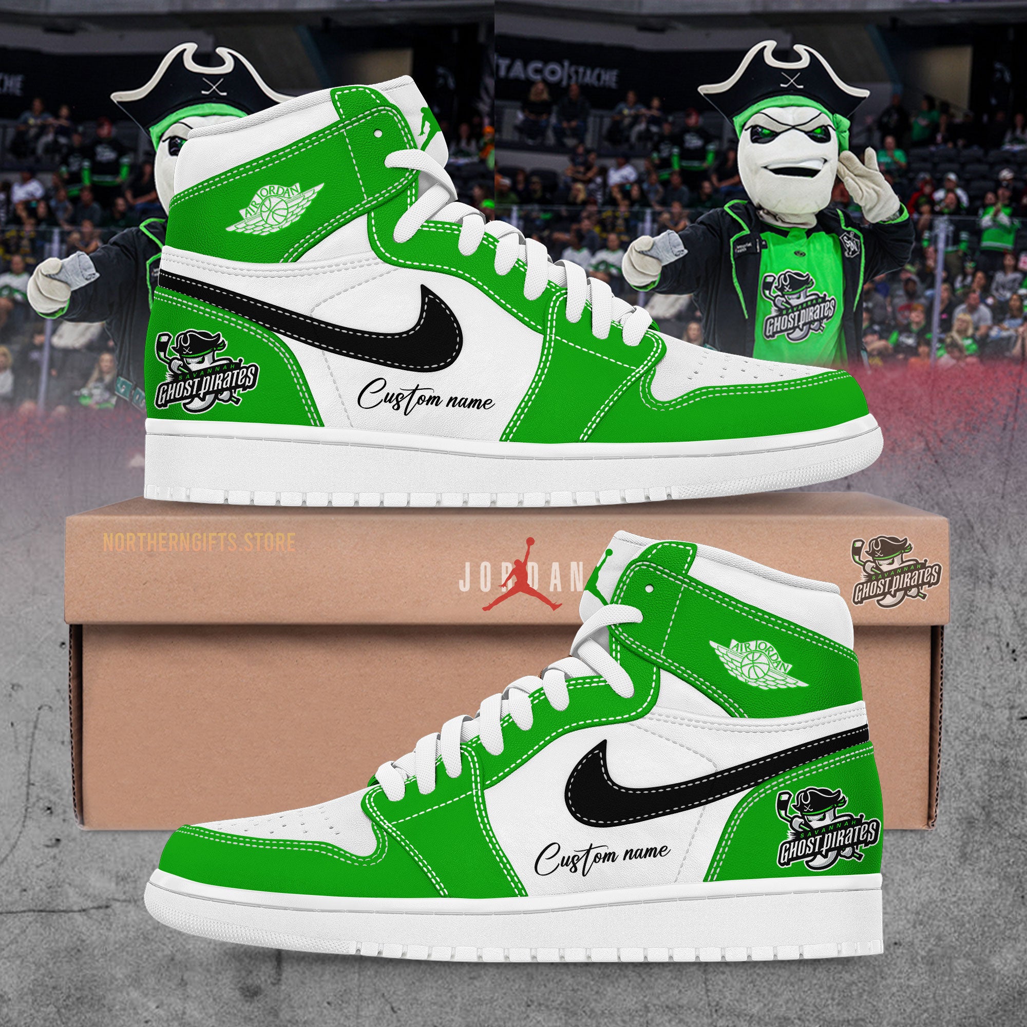 Ideafootwear Savannah Ghost Pirates AJ1 High Sneakers Shoes For Men And Women