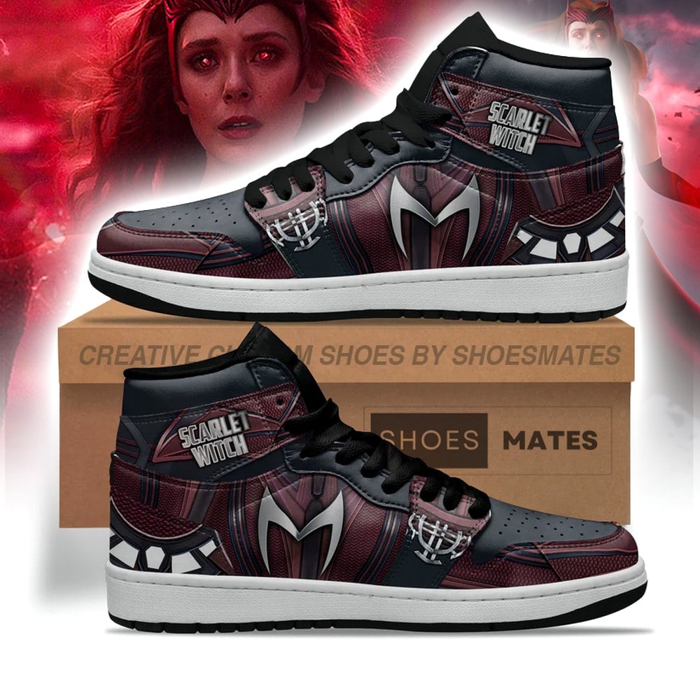 Ideafootwear Scarlet Witch AJ1 High Sneakers Shoes For Men And Women