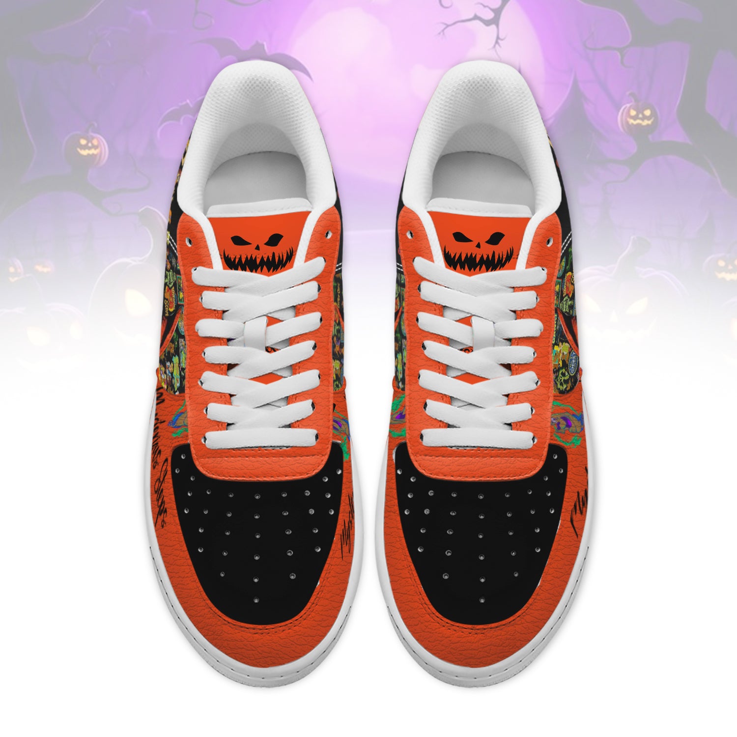 Ideafootwear Scooby-Doo x Halloween Air Low-Top Sneakers Shoes For Men And Women 3