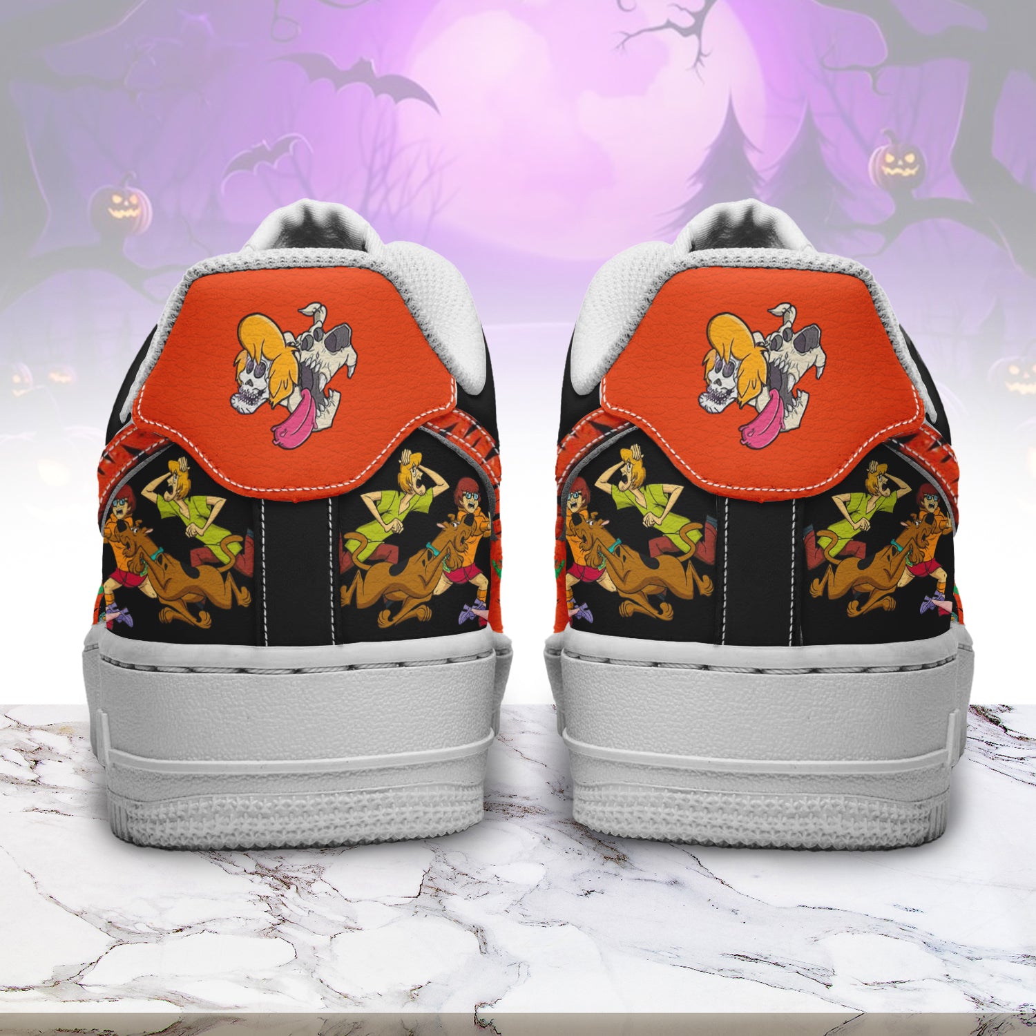Ideafootwear Scooby-Doo x Halloween Air Low-Top Sneakers Shoes For Men And Women 4