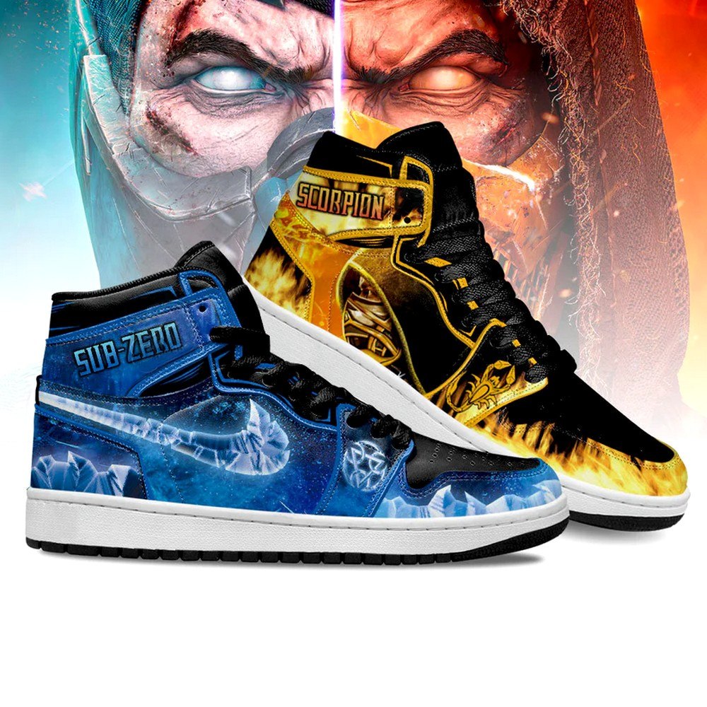 Ideafootwear Scorpion & Sub-zero AJ1 High Sneakers Shoes For Men And Women