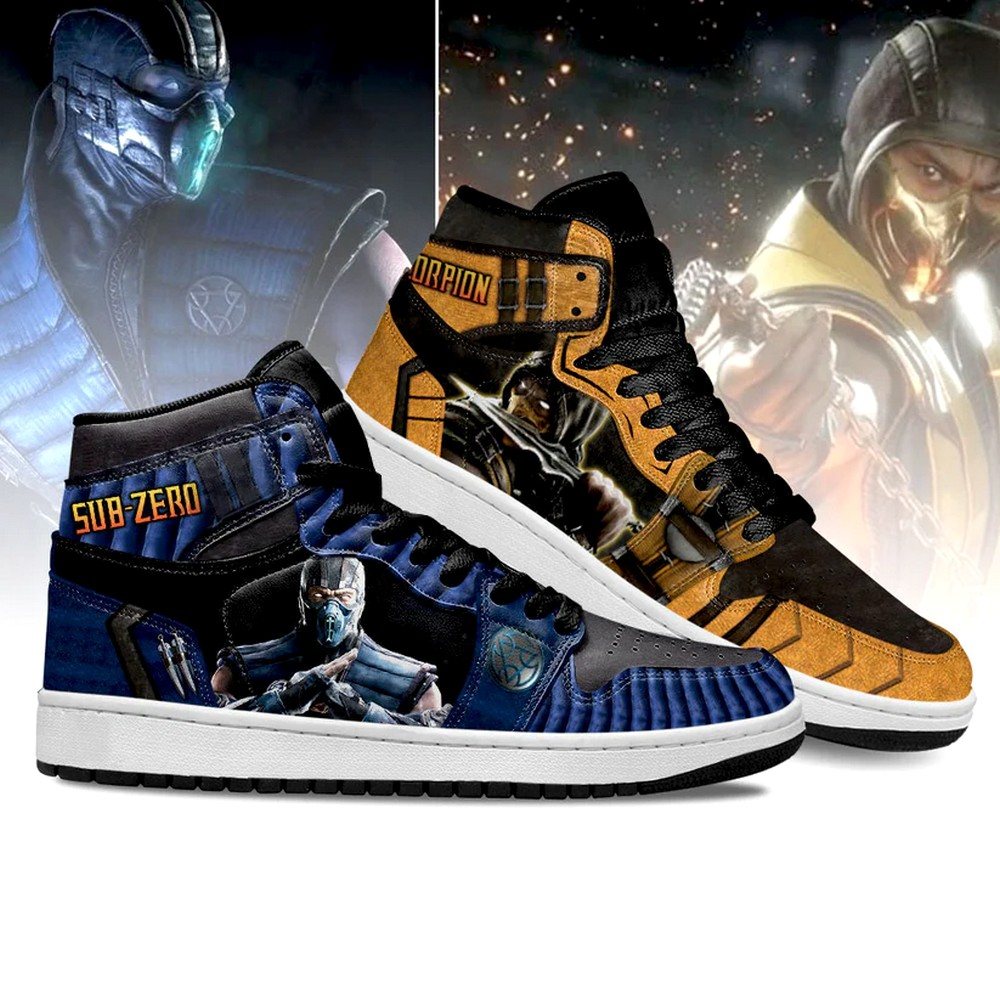 Ideafootwear Scorpion vs Sub-zero 2  AJ1 High Sneakers Shoes For Men And Women
