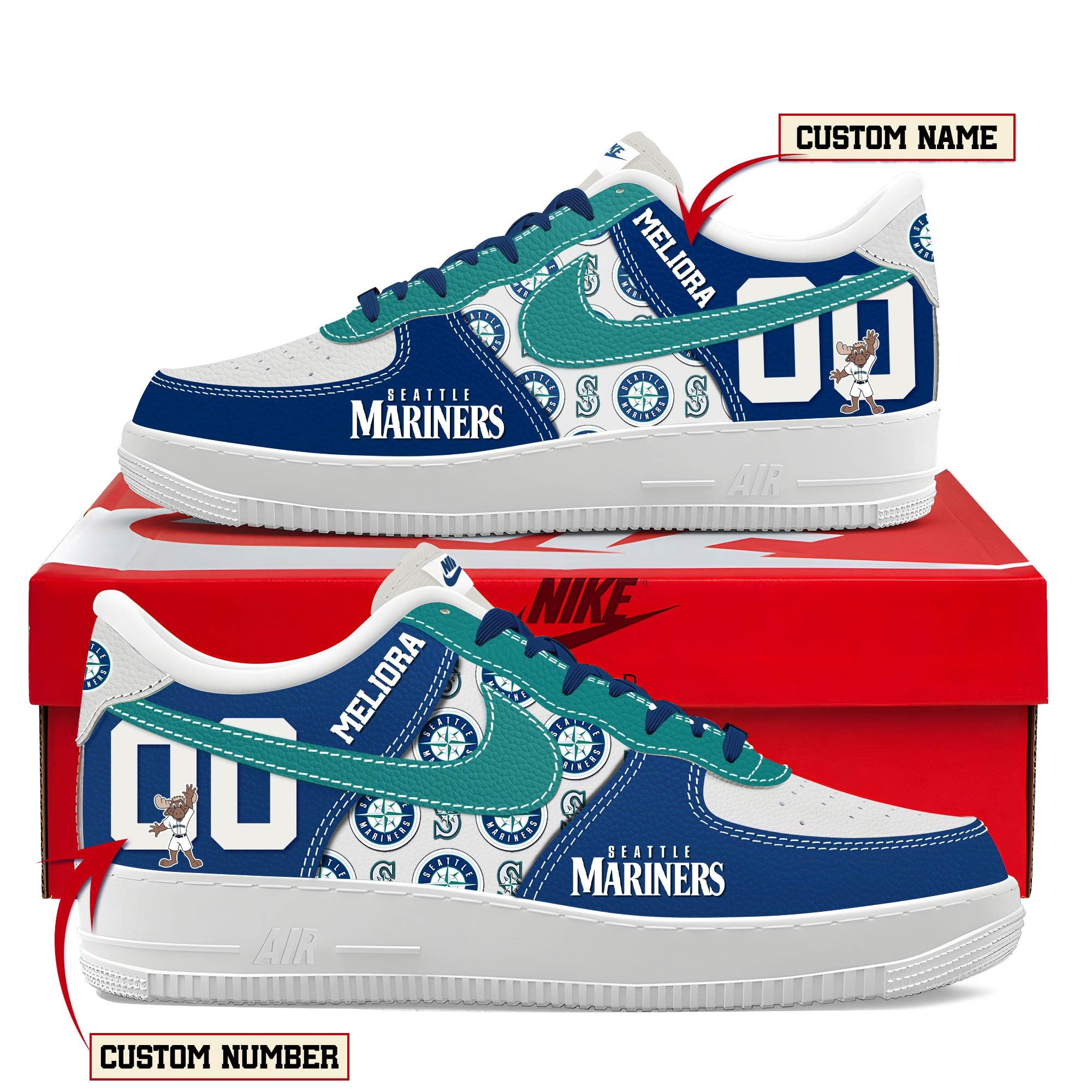 Ideafootwear Seattle Mariners Air Low-Top Sneakers Shoes For Men And Women 1