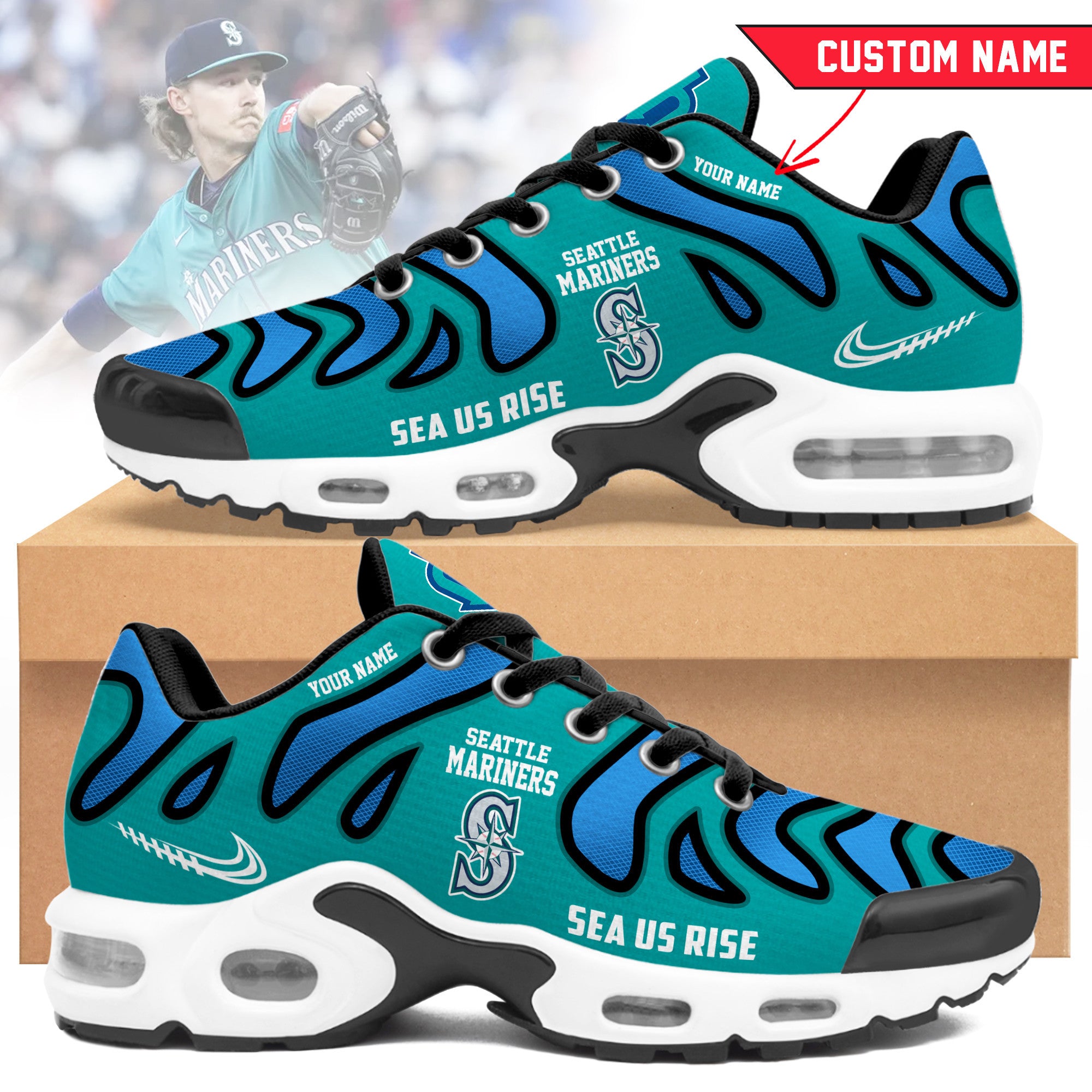 Ideafootwear Seattle Mariners TN Shoes Sneakers For Men And Women