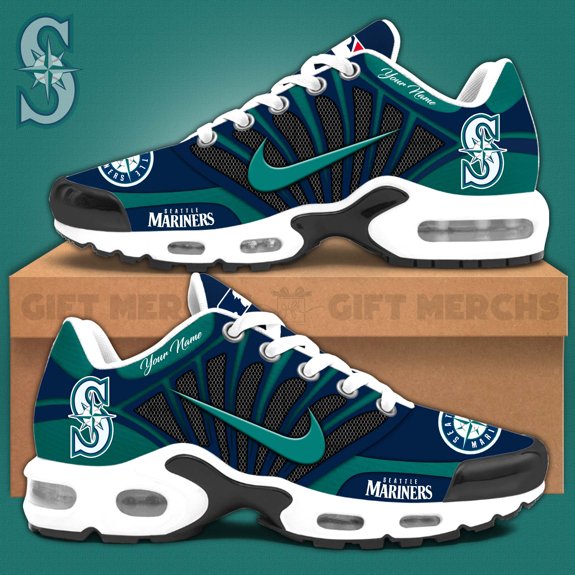 Ideafootwear Seattle Mariners TN Shoes Sneakers For Men And Women