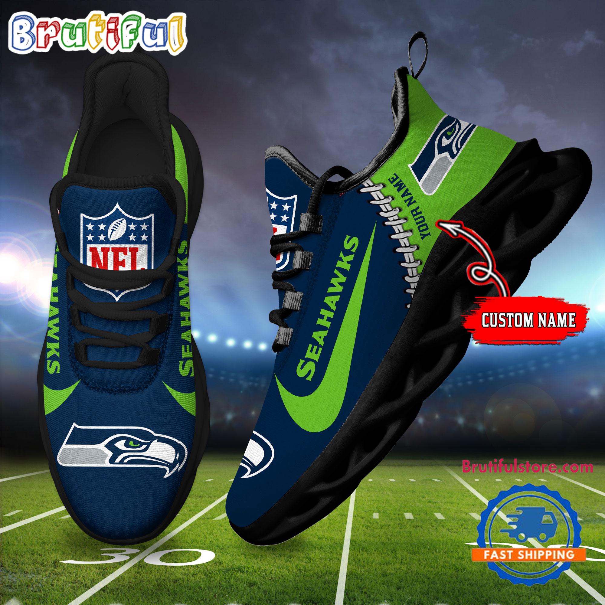 Ideafootwear Seattle Seahawks Max Soul Shoes Sneakers For Men And Women