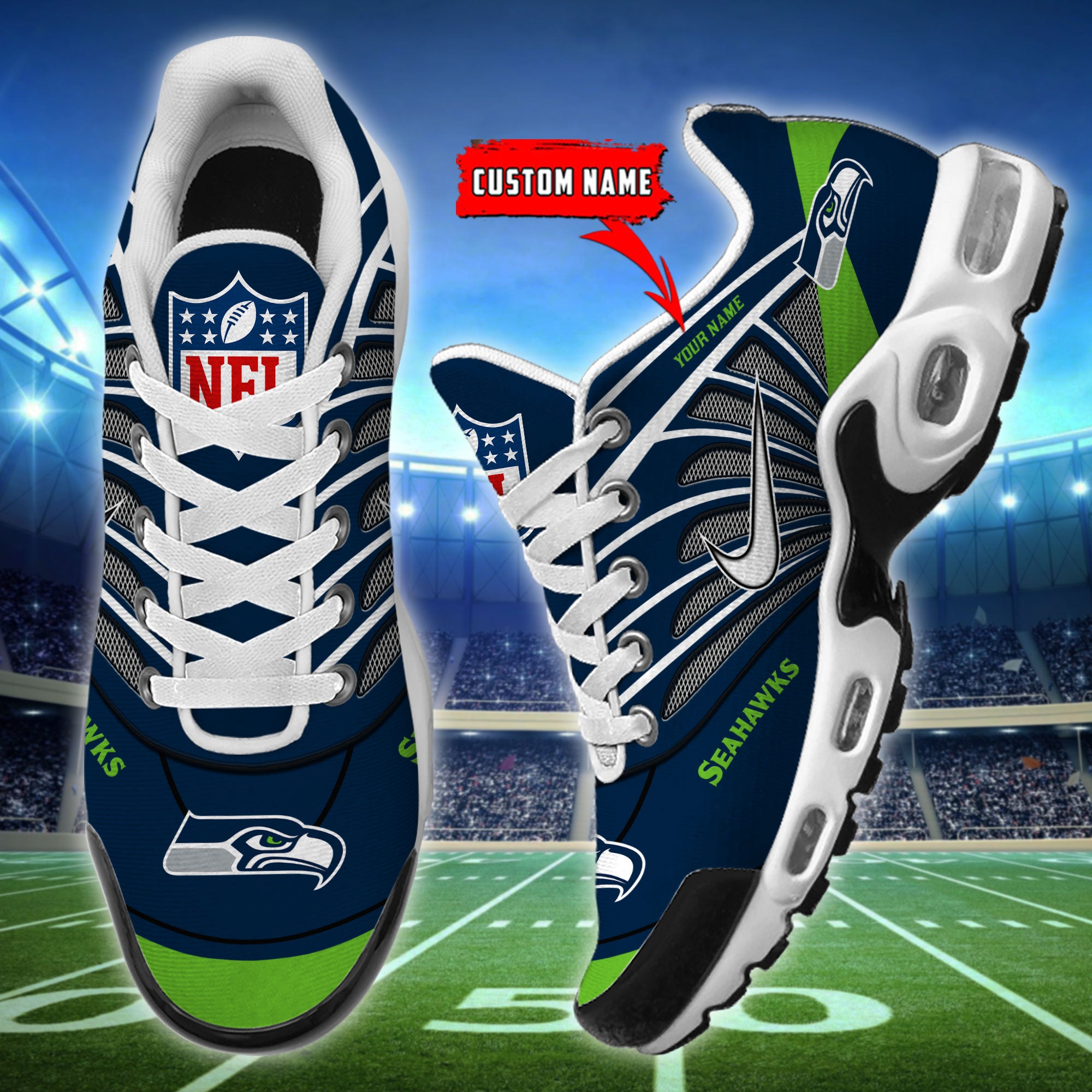 Ideafootwear Seattle Seahawks TN Shoes Sneakers For Men And Women