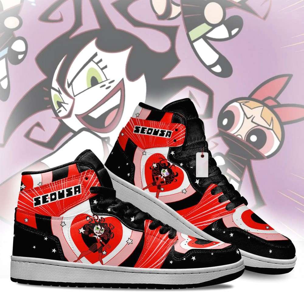 Ideafootwear Sedusa The Powerpuff Girls AJ1 High Sneakers Shoes For Men And Women
