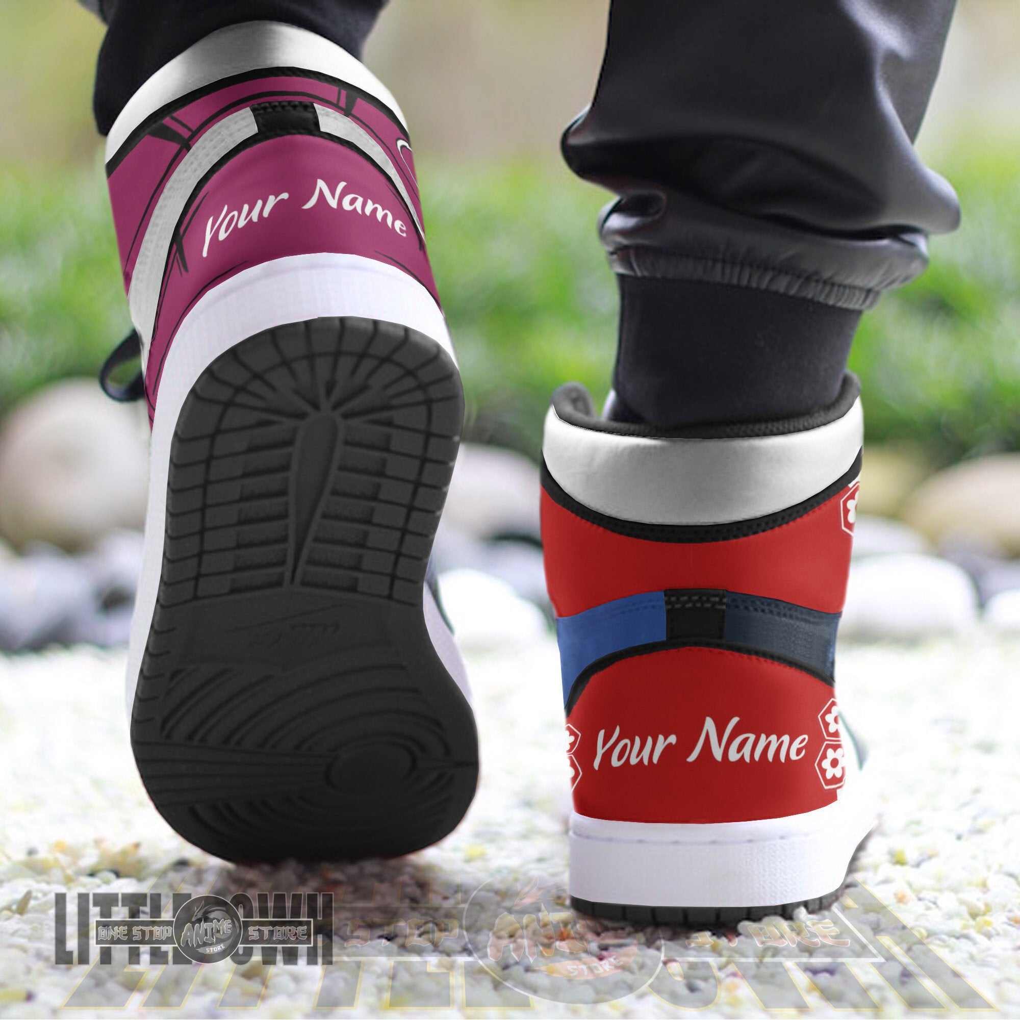 Ideafootwear Sesshomaru Kagura AJ1 High Sneakers Shoes For Men And Women