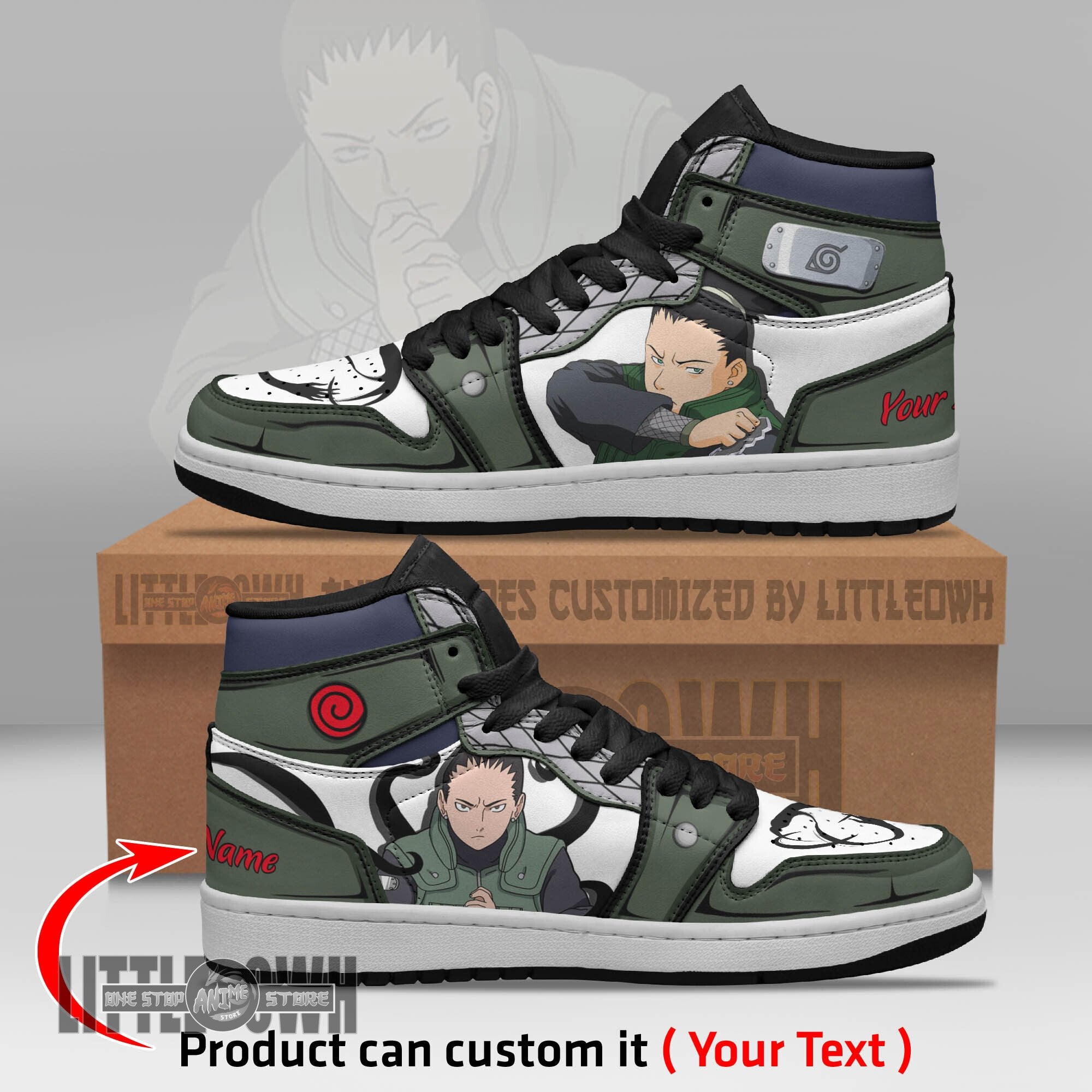 Ideafootwear Shikamaru Nara AJ1 High Sneakers Shoes For Men And Women