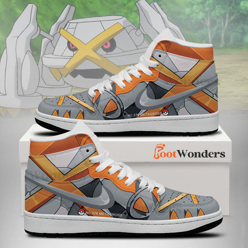Ideafootwear Shiny Metagross AJ1 High Sneakers Shoes For Men And Women