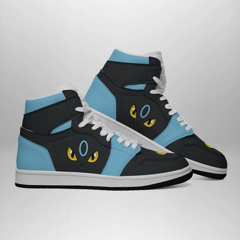 Ideafootwear Shiny Umbreon Face Pokemon  AJ1 High Sneakers Shoes For Men And Women