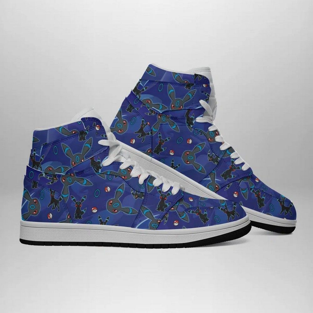 Ideafootwear Shiny Umbreon Pattern Pokemon  AJ1 High Sneakers Shoes For Men And Women