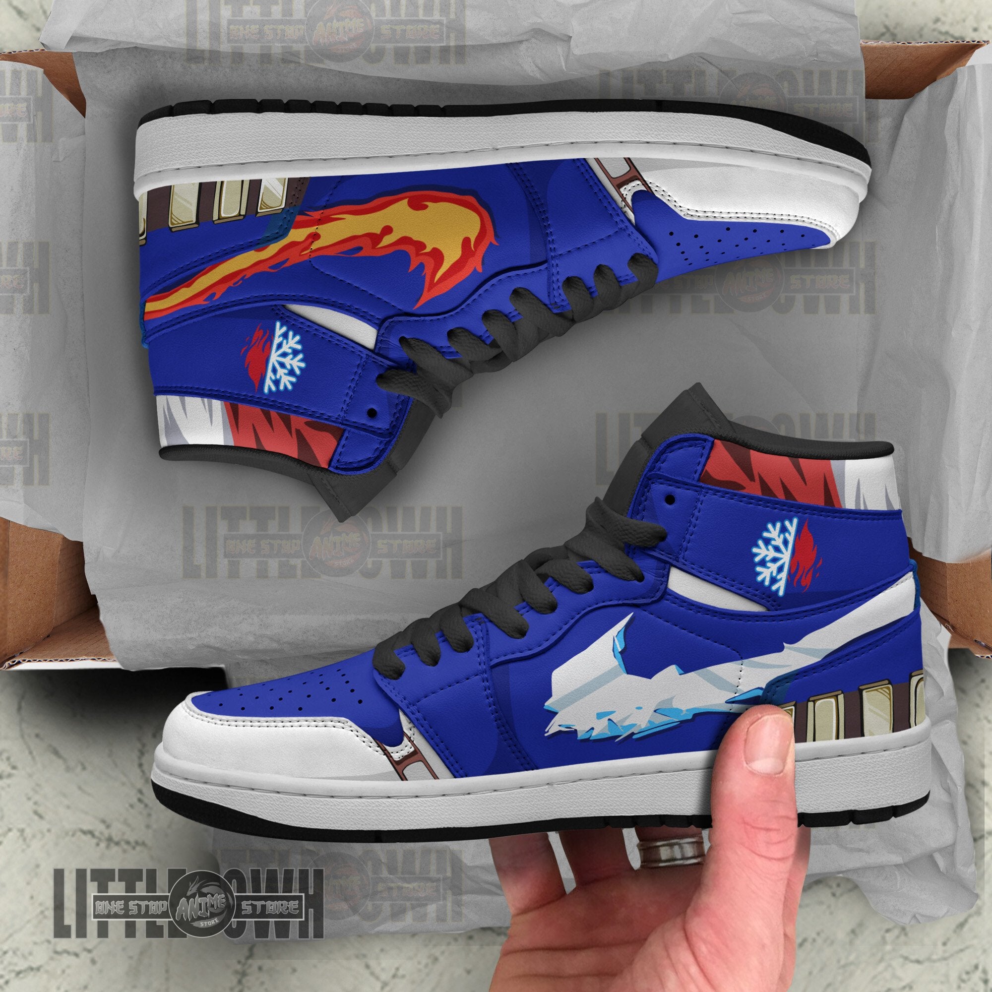 Ideafootwear Shoto Todoroki AJ1 High Sneakers Shoes For Men And Women
