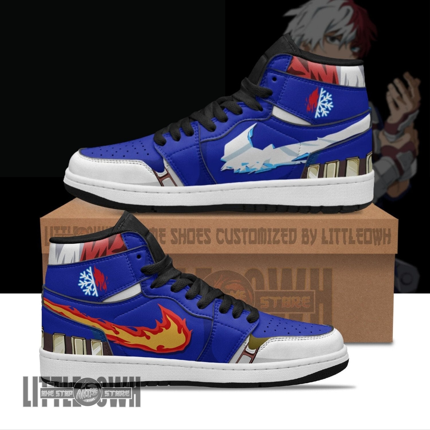 Ideafootwear Shoto Todoroki AJ1 High Sneakers Shoes For Men And Women
