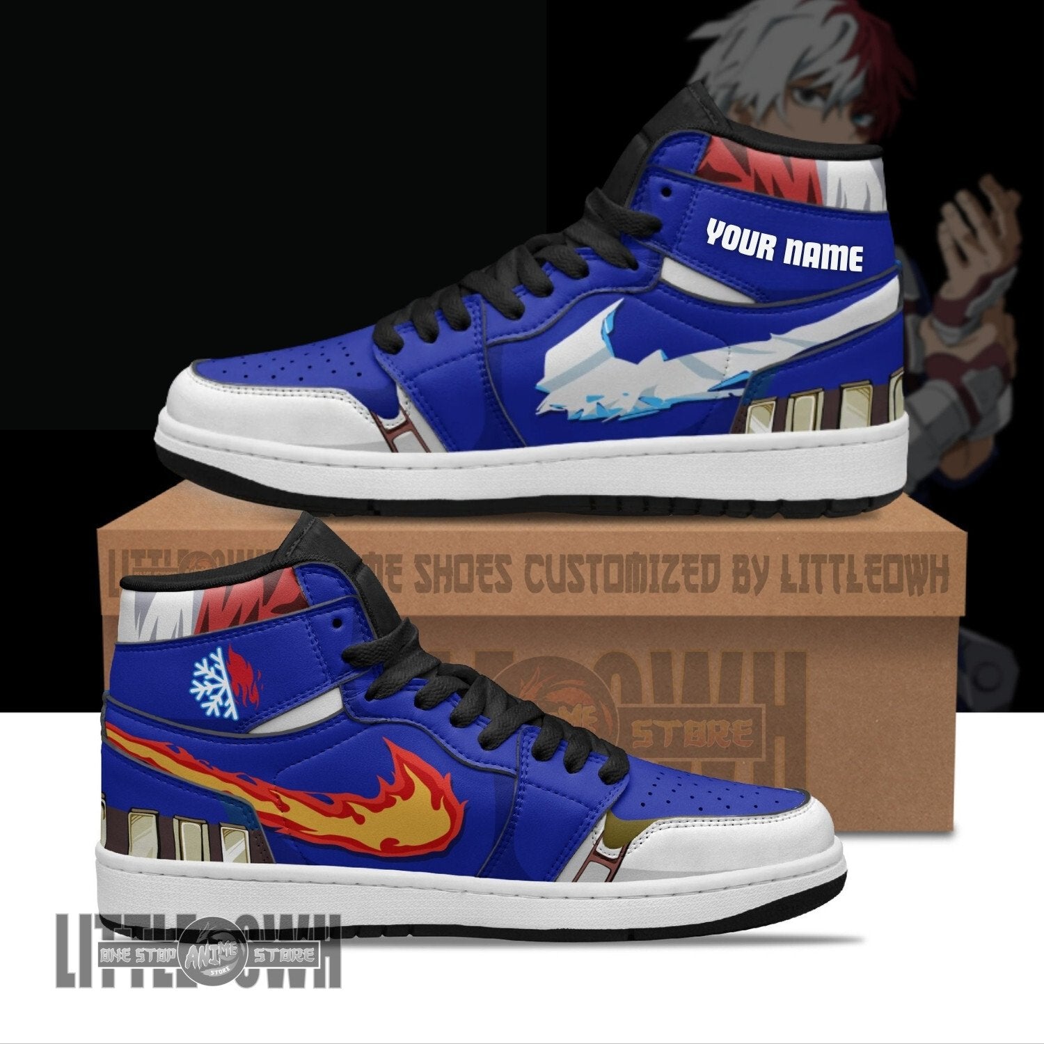 Ideafootwear Shoto Todoroki AJ1 High Sneakers Shoes For Men And Women