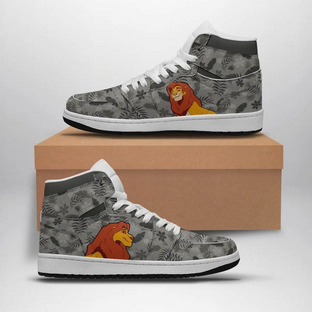 Ideafootwear Simba Disney AJ1 High Sneakers Shoes For Men And Women