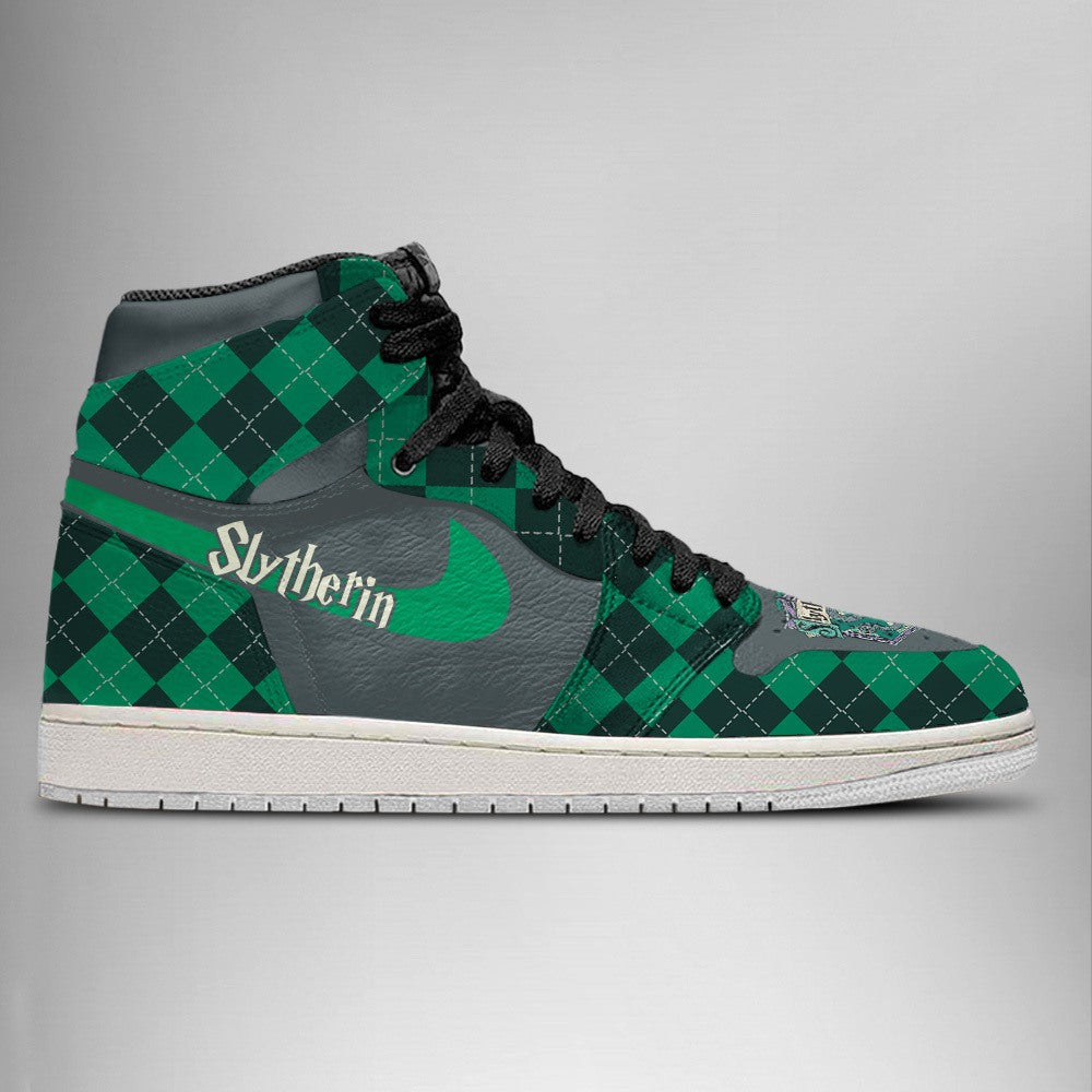Ideafootwear Slytherin Harry Potter AJ1 High Sneakers Shoes For Men And Women