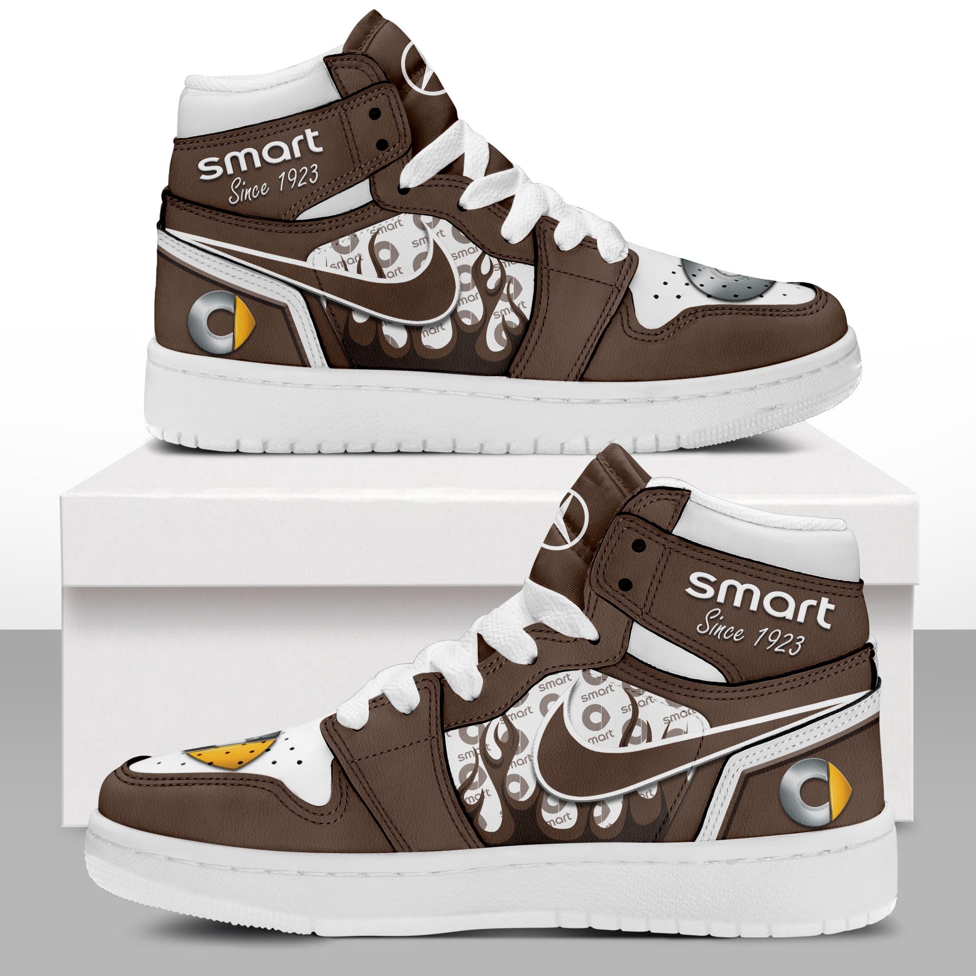 Ideafootwear Smart AJ1 High Sneakers Shoes For Men And Women