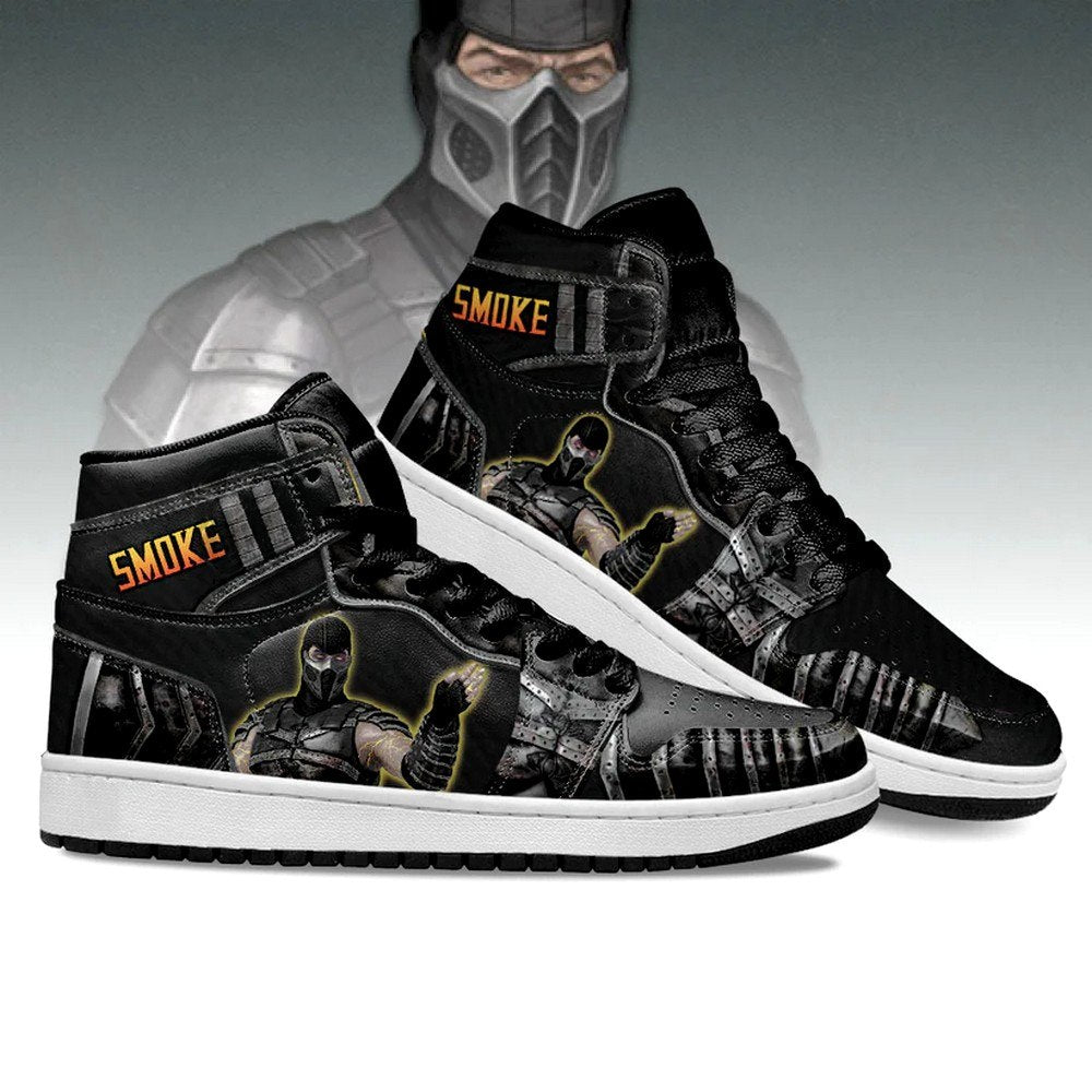 Ideafootwear Smoke Mortal Kombat Version 2 AJ1 High Sneakers Shoes For Men And Women