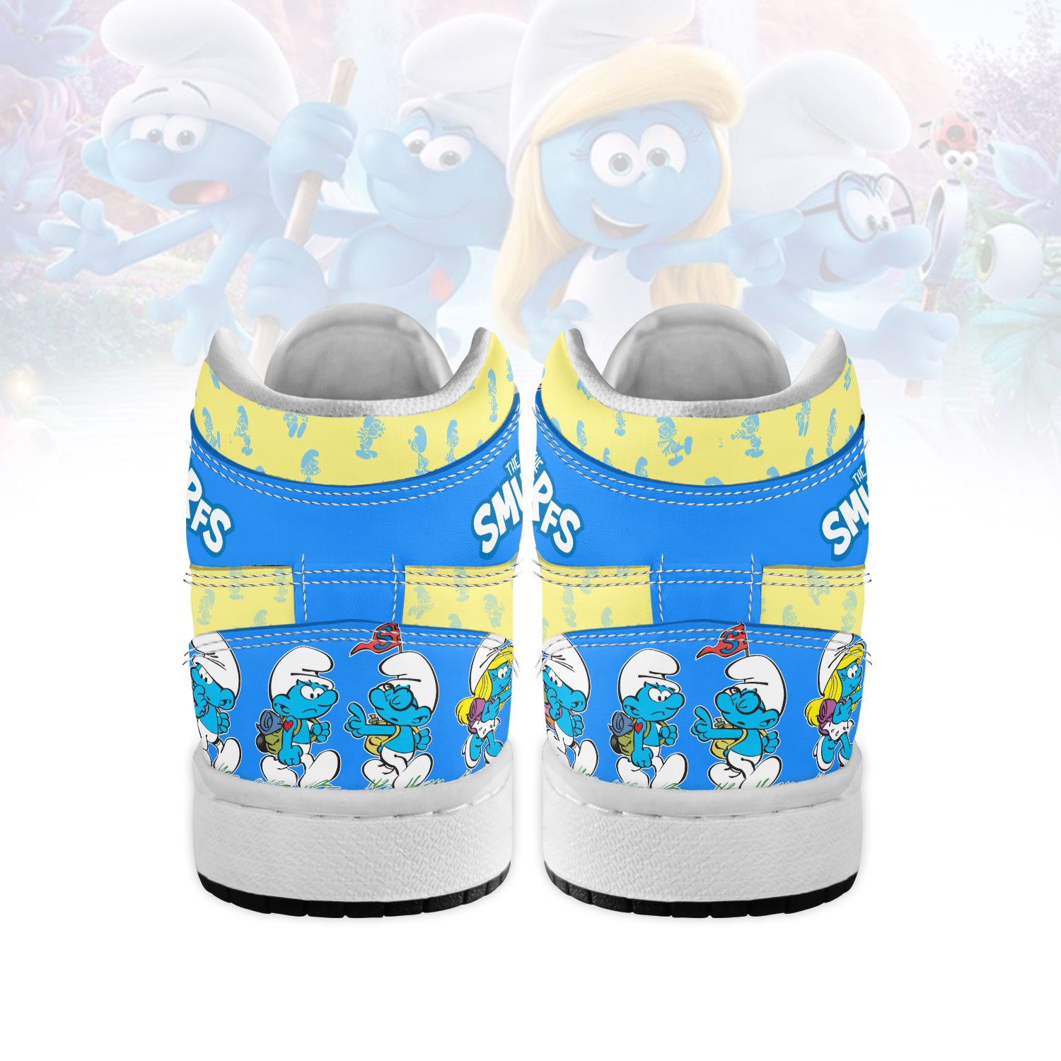 Ideafootwear The Smurfs AJ1 High Sneakers Shoes For Men And Women