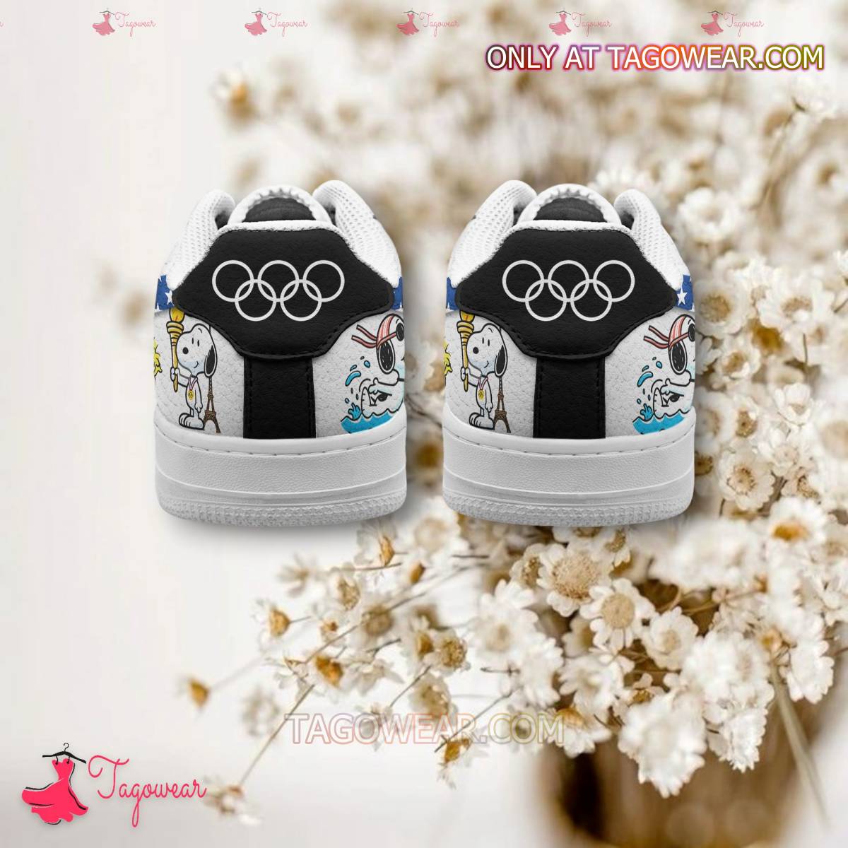 Ideafootwear Snoopy And Woodstock Air Low-Top Sneakers Shoes For Men And Women 3