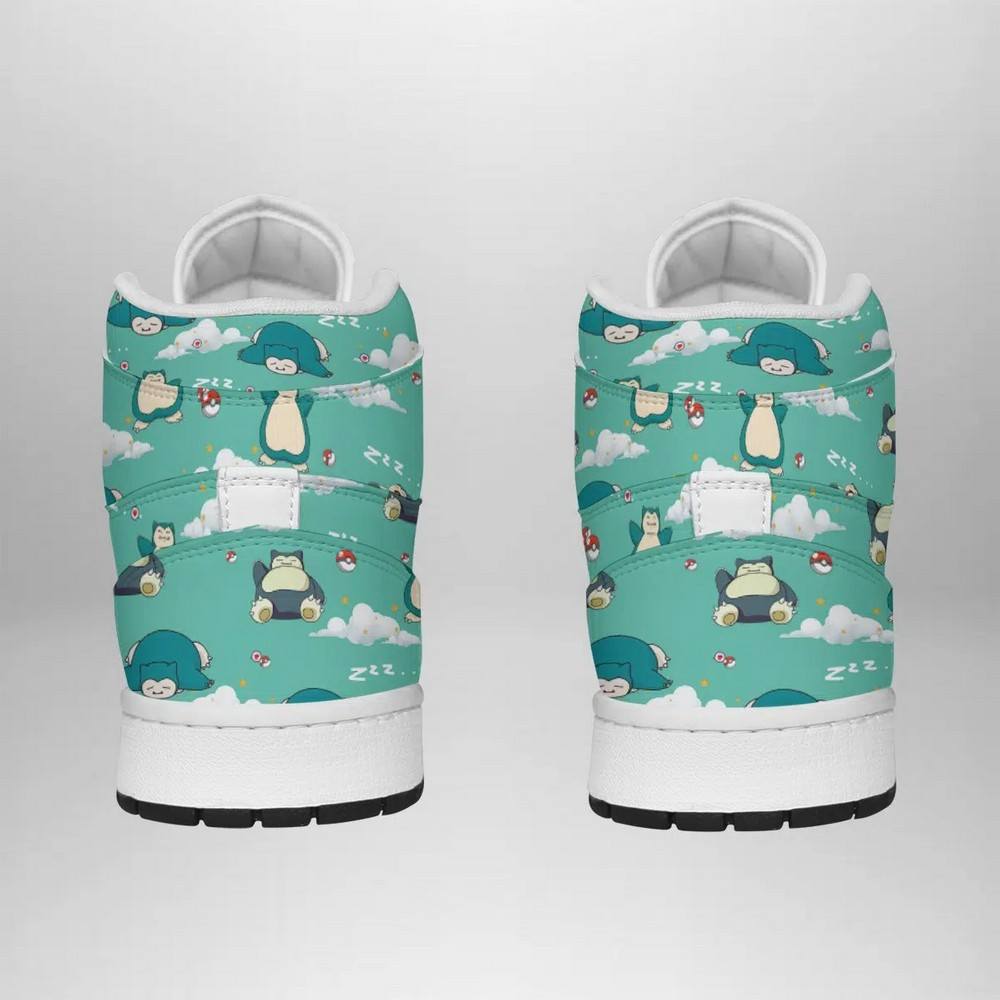 Ideafootwear Snorlax Pattern Pokemon  AJ1 High Sneakers Shoes For Men And Women