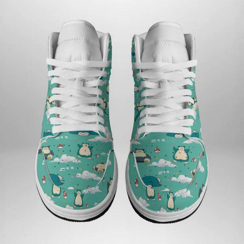 Ideafootwear Snorlax Pattern Pokemon  AJ1 High Sneakers Shoes For Men And Women