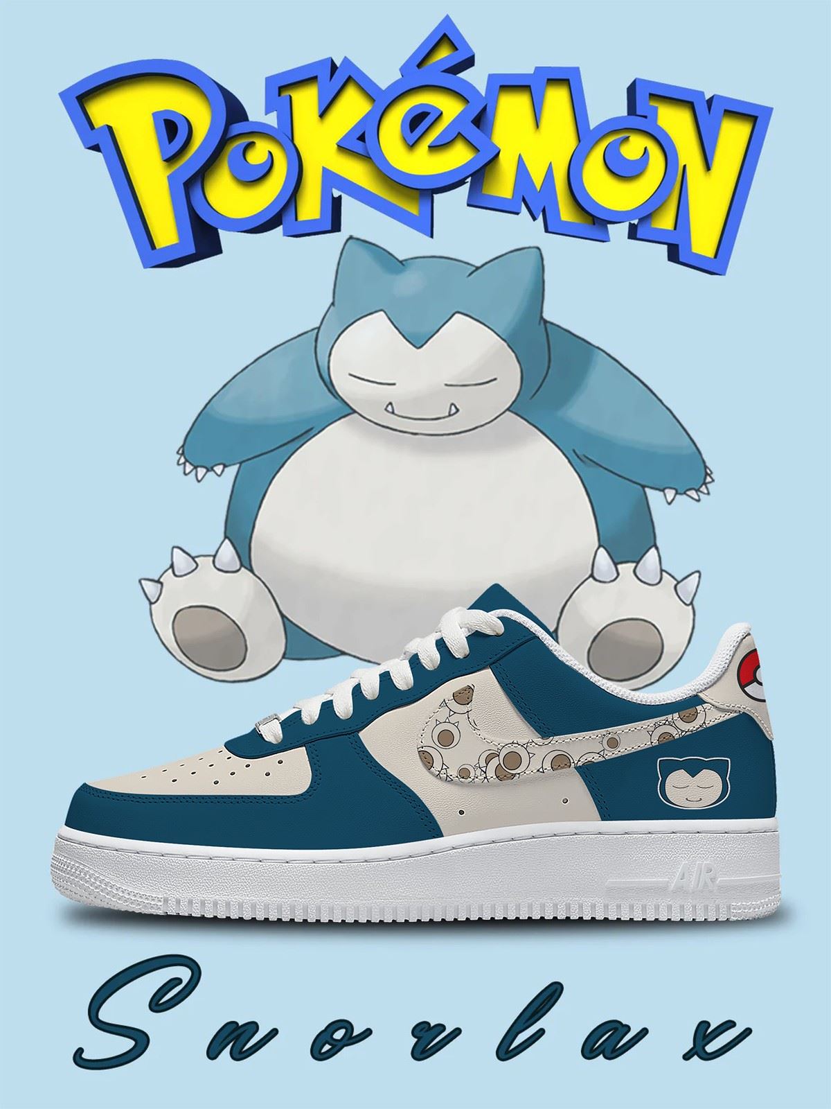 Ideafootwear Snorlax Theme  Air Low-Top Sneakers Shoes For Men And Women 1