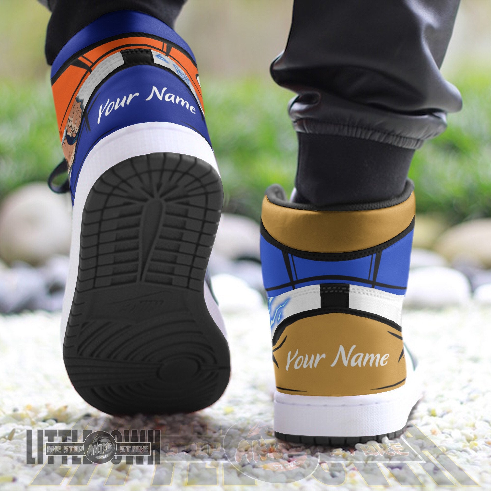 Ideafootwear Son Goku Vegeta AJ1 High Sneakers Shoes For Men And Women
