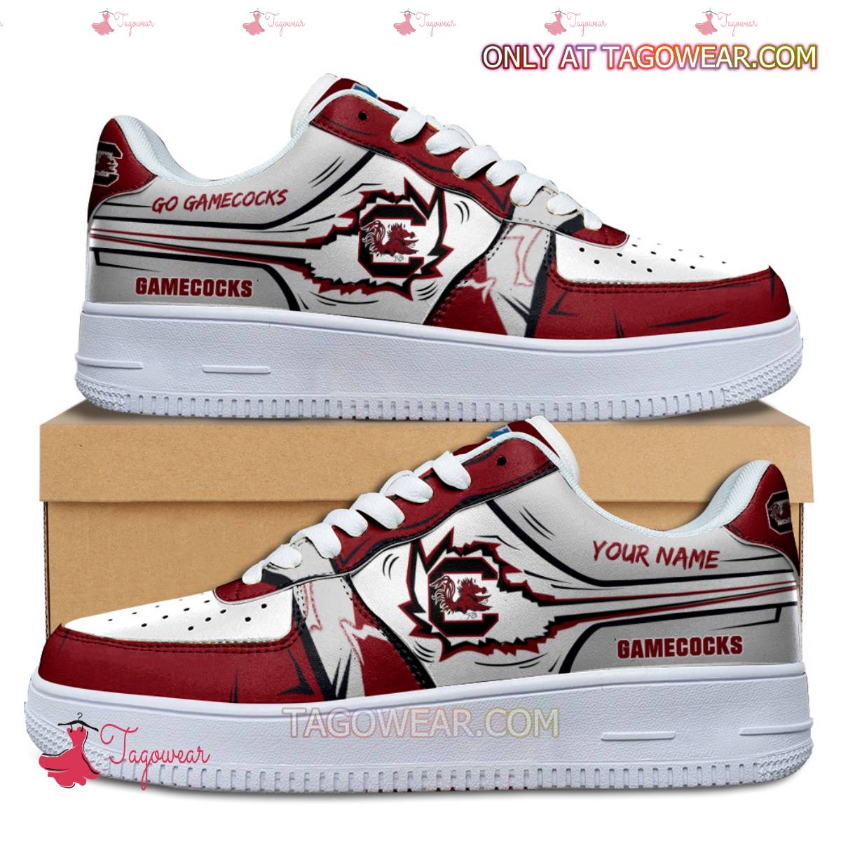 Ideafootwear South Carolina Gamecocks Air Low-Top Sneakers Shoes For Men And Women 1