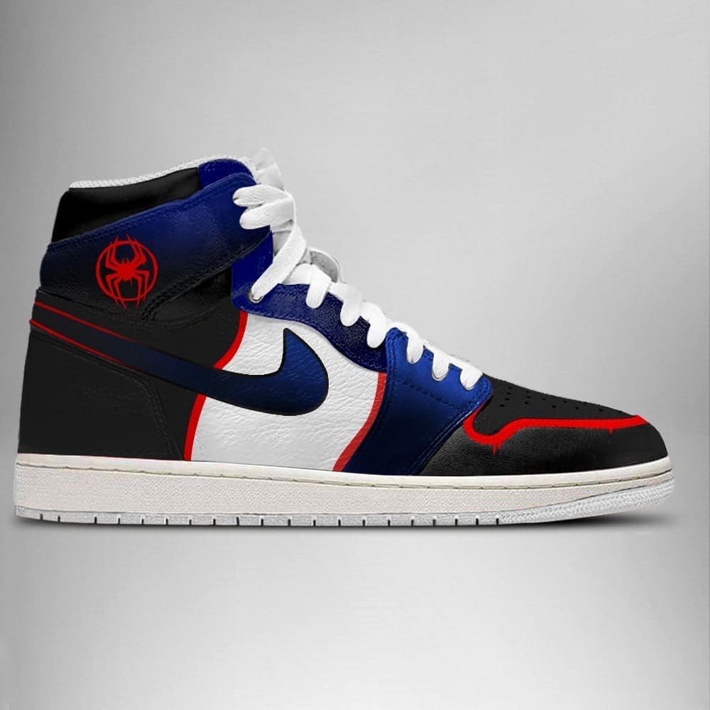 Ideafootwear Spider-Man Miles Morales AJ1 High Sneakers Shoes For Men And Women